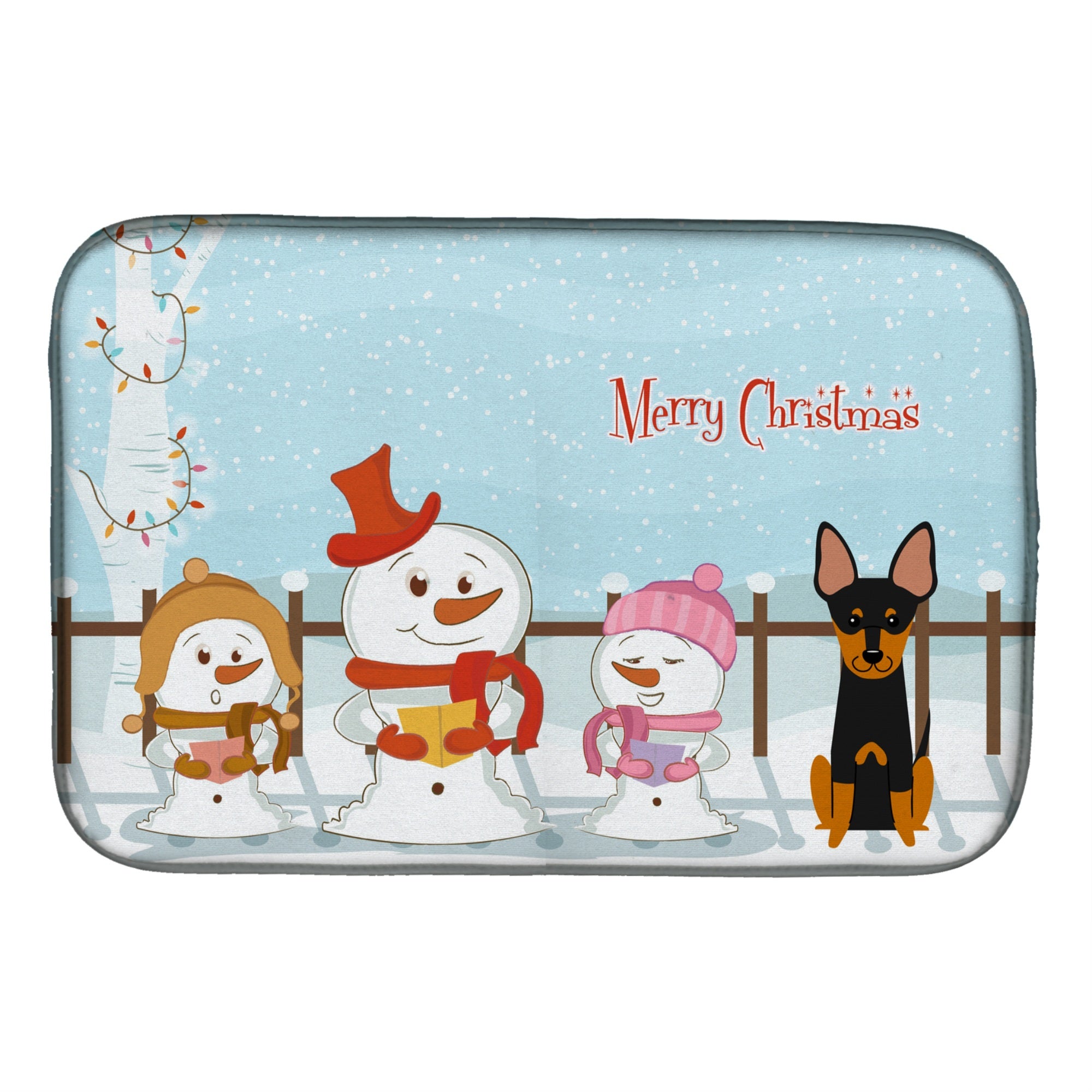 Caroline'S Treasures Merry Christmas Carolers English Toy Terrier Dish Drying Mat, 14 X 21