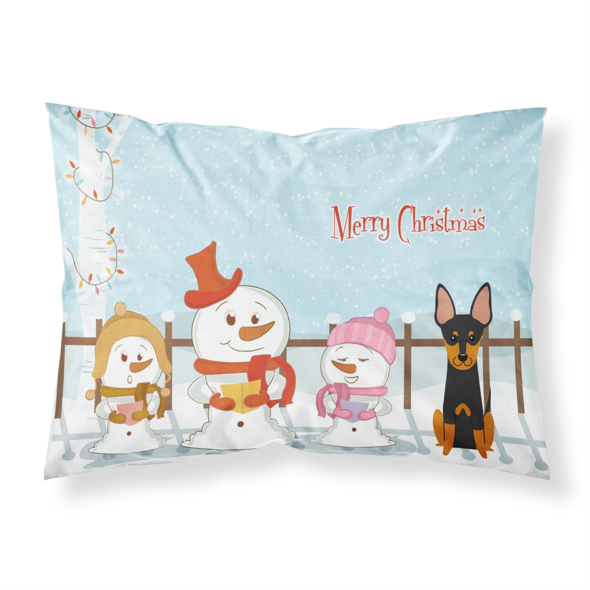 Caroline'S Treasures Merry Christmas Carolers English Toy Terrier Fabric Standard Pillowcase Bb2440Pillowcase, Multicolor