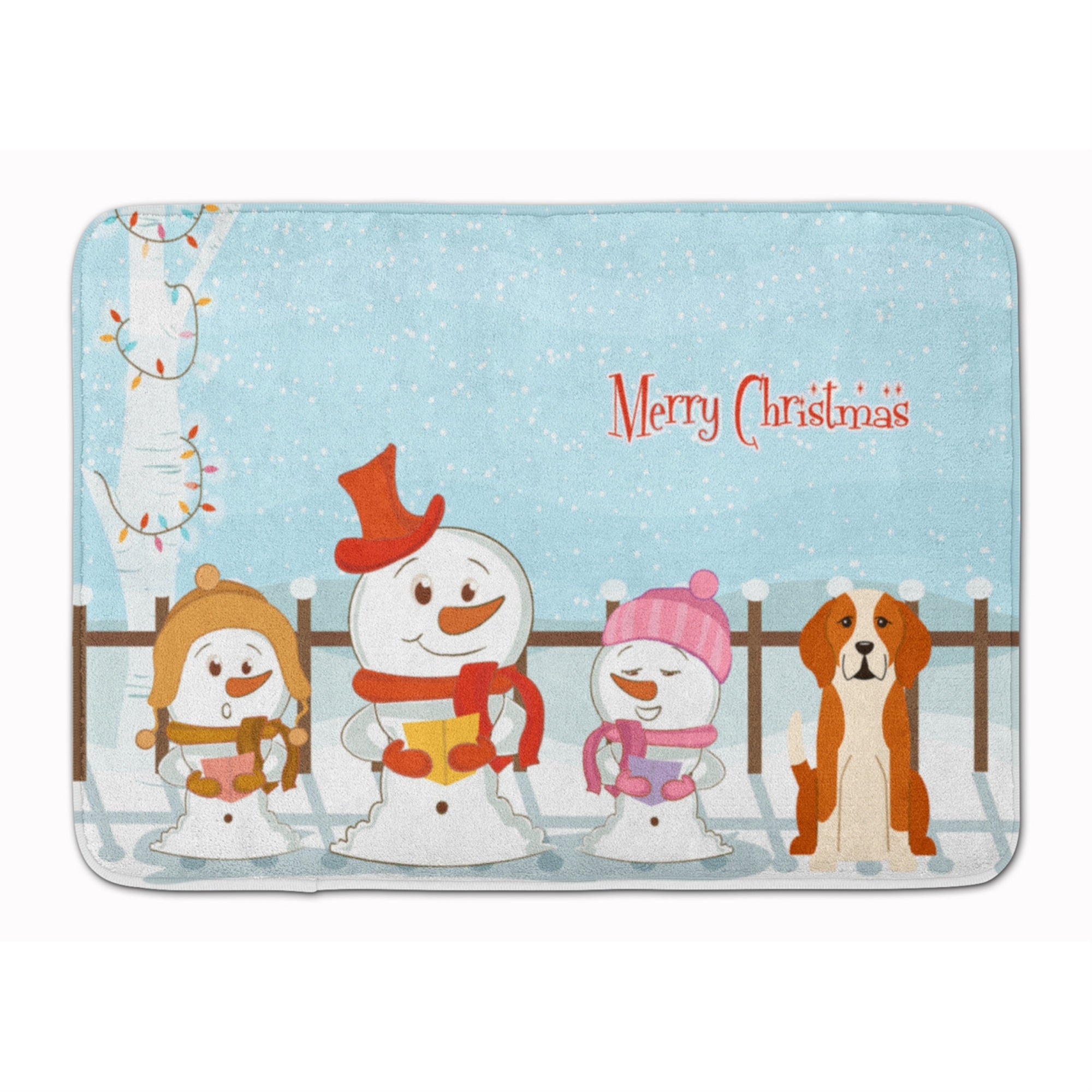 Caroline'S Treasures Merry Christmas English Foxhound Floor Mat, 19 X 27, Multicolor