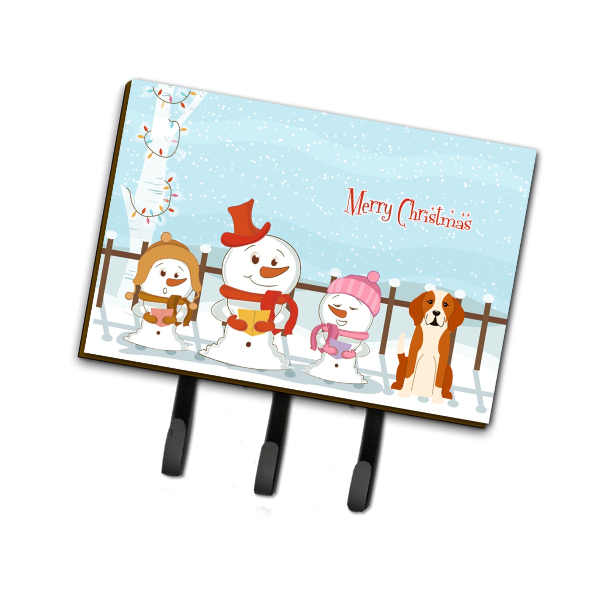 Caroline'S Treasures Christmas Carolers Merry English Foxhound Leash Or Key Holder Bb2441Th68, Triple