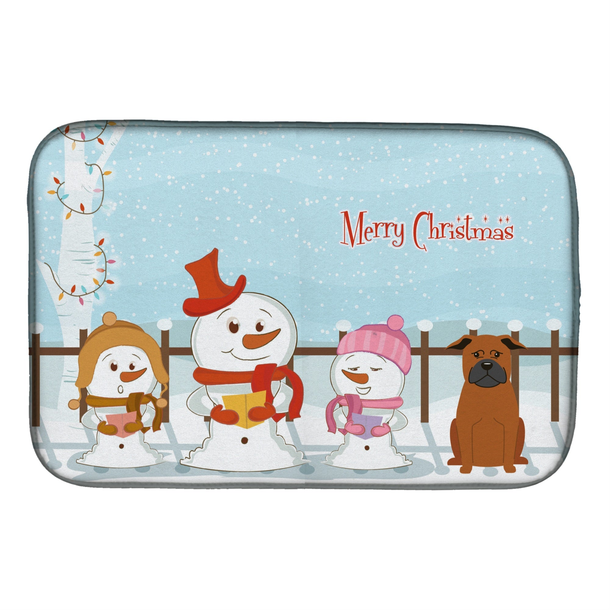 Caroline'S Treasures Merry Christmas Carolers Chinese Chongqing Dog Dish Drying Mat, 14 X 21