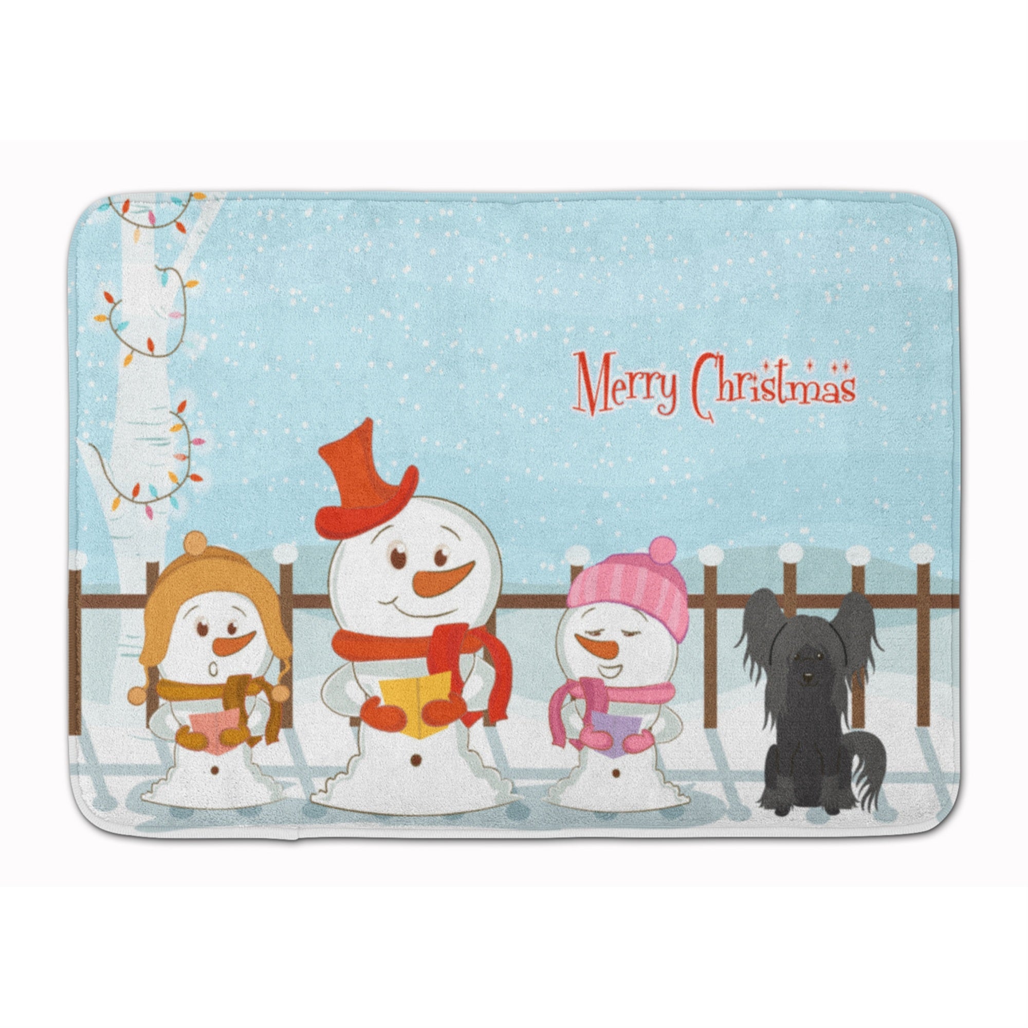 Caroline'S Treasures Merry Christmas Chinese Crested Black Floor Mat, 19 X 27, Multicolor