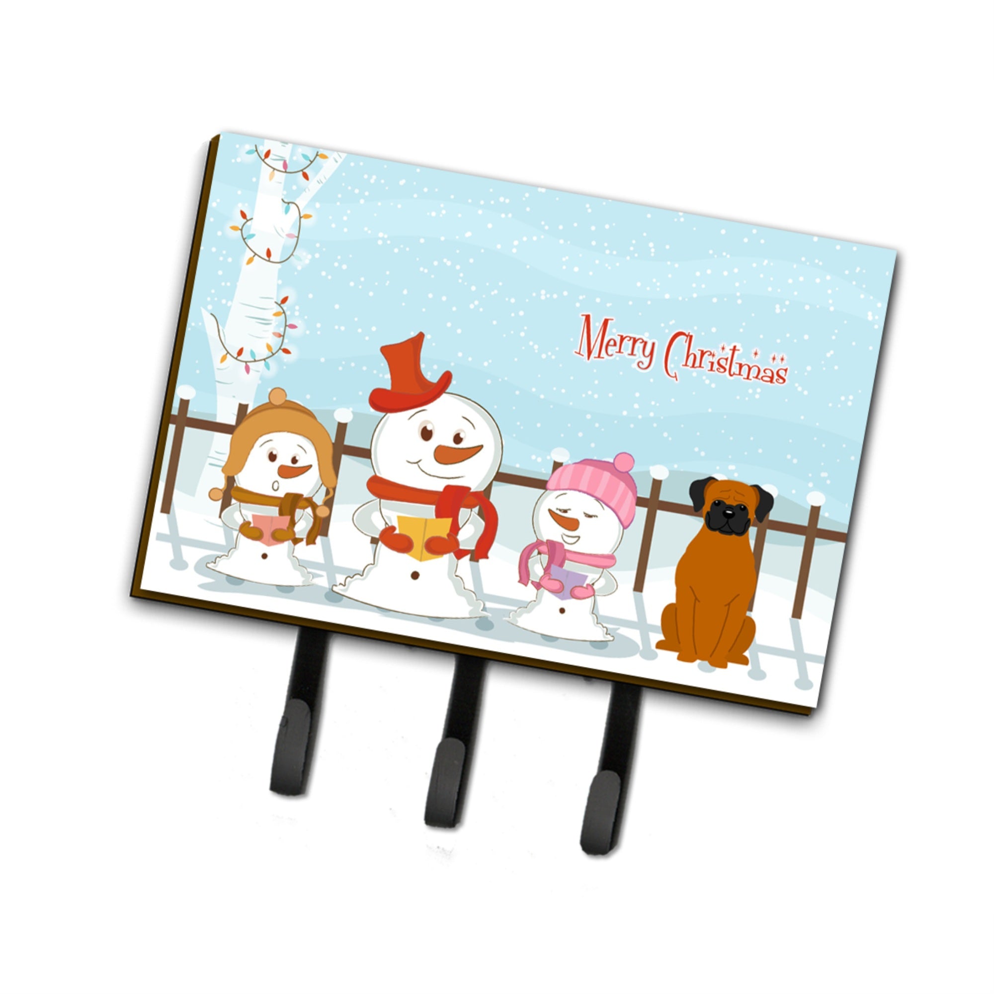 Caroline'S Treasures Christmas Carolers Merry Fawn Boxer Leash Or Key Holder Bb2446Th68, Triple