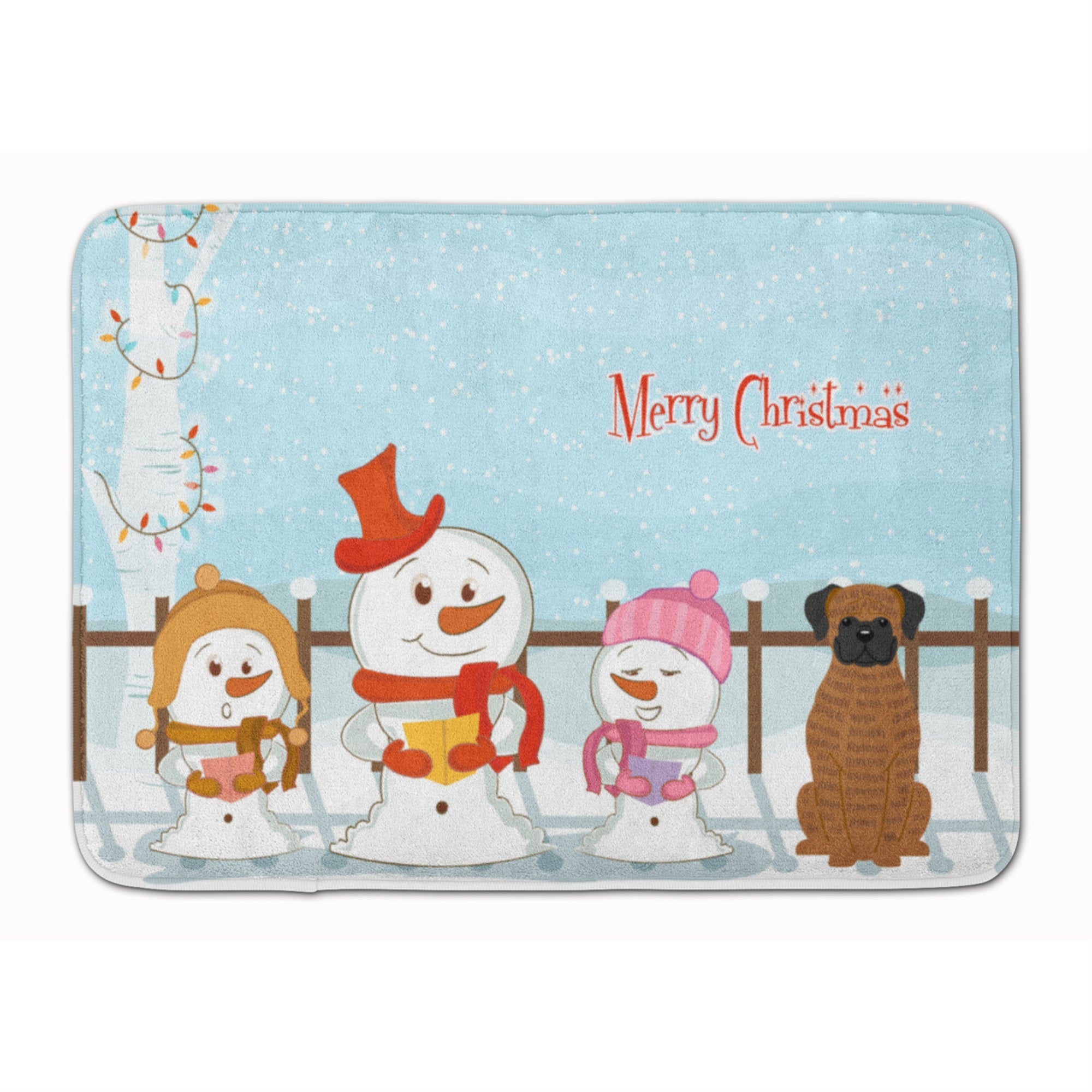 Caroline'S Treasures Merry Christmas Carolers Brindle Boxer Floor Mat, 19 X 27, Multicolor