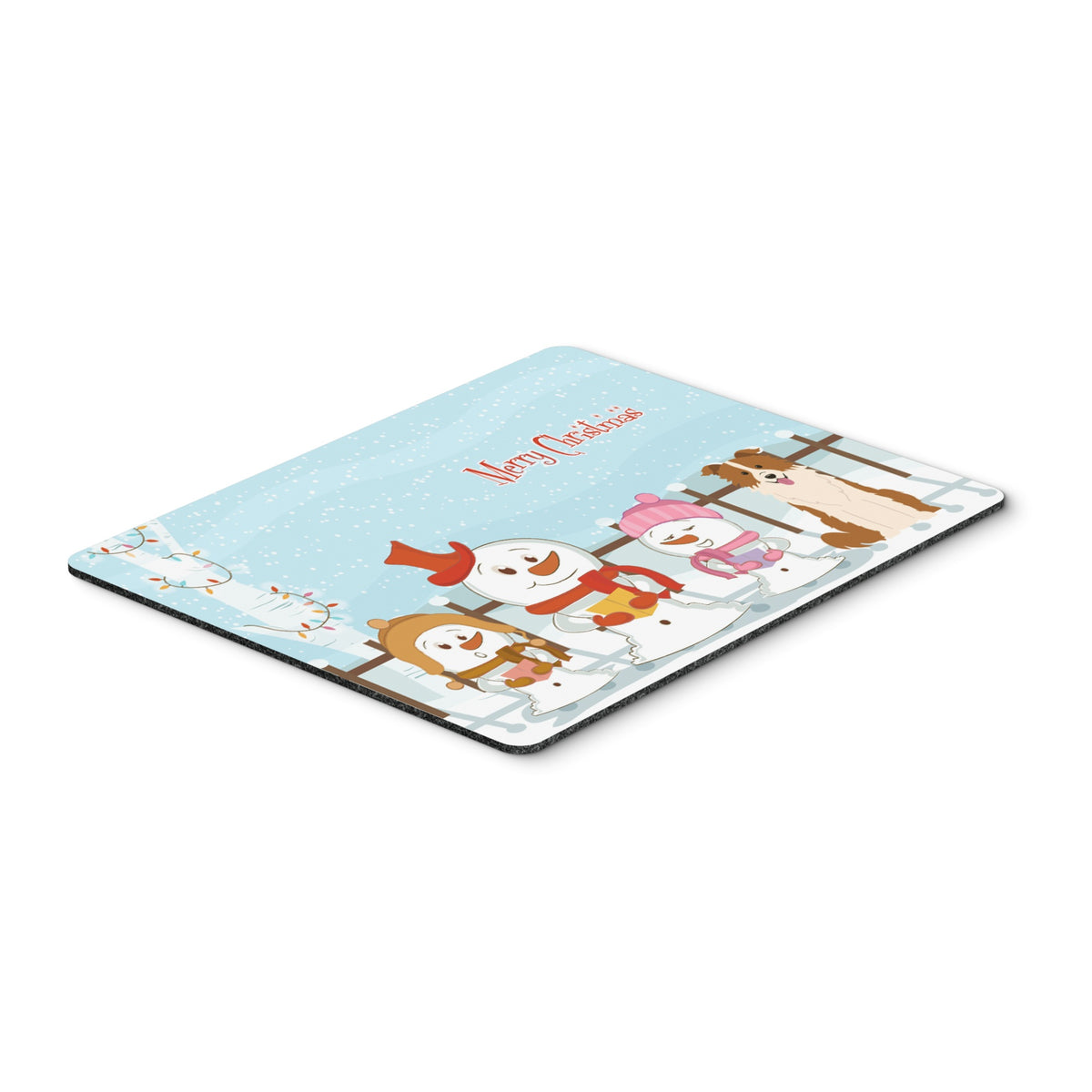 Caroline'S Treasures Merry Christmas Border Collie Red White Mouse Pad,  Multicolor, 7.75X9.25 (Bb2450Mp)