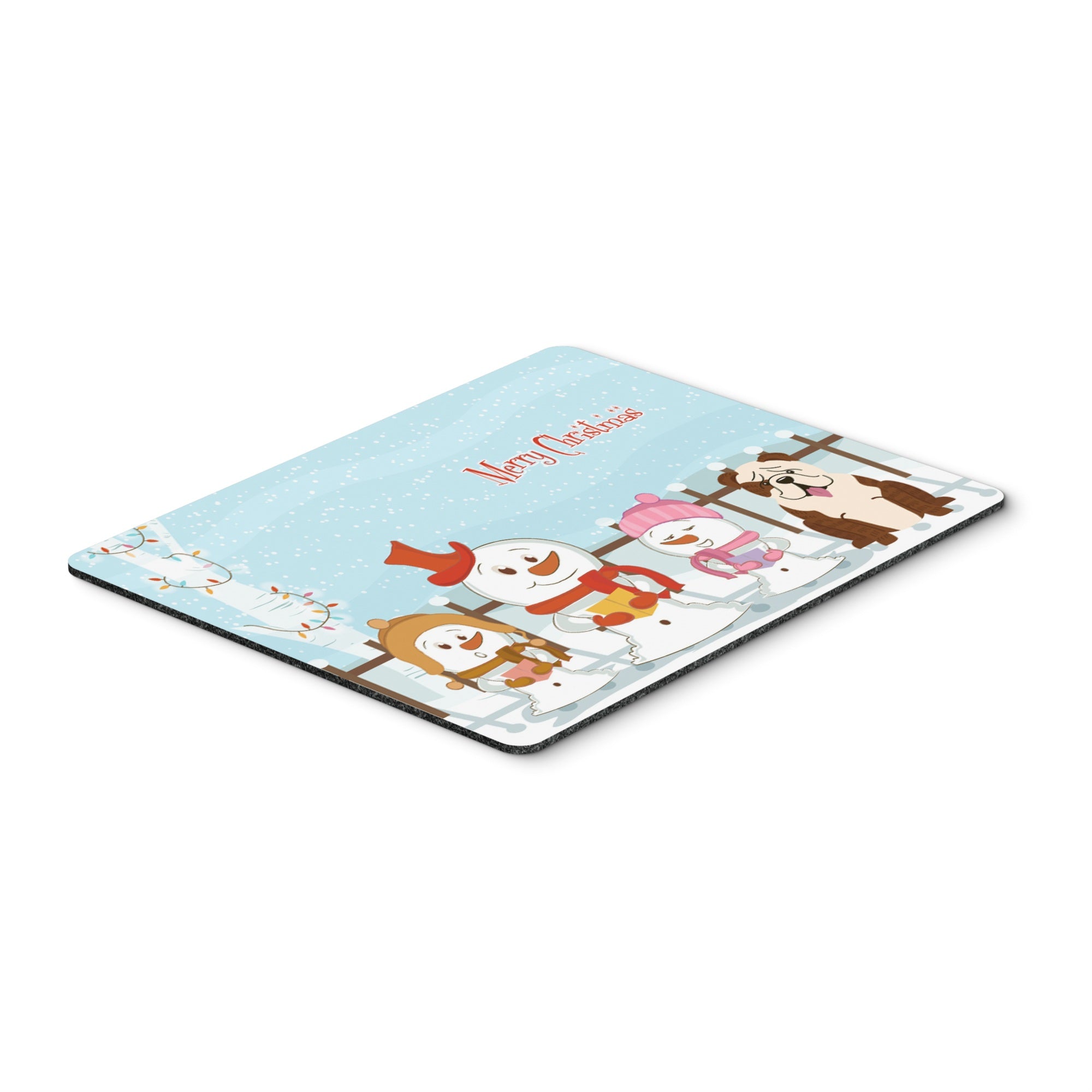 Caroline'S Treasures Merry Christmas Bulldog Brindle White Mouse Pad,  Multicolor, 7.75X9.25 (Bb2452Mp)