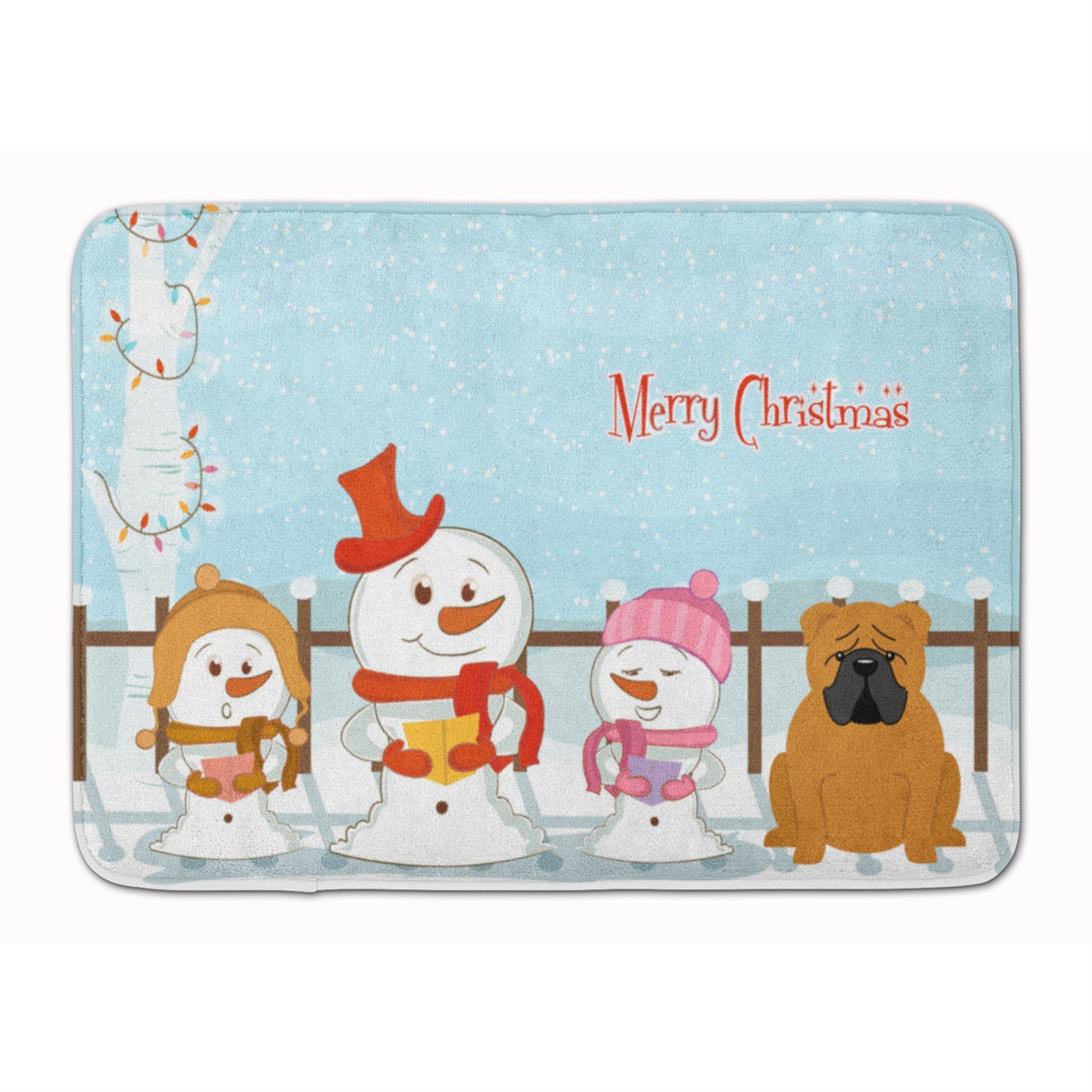 Caroline'S Treasures Merry Christmas English Bulldog Red Floor Mat, 19 X 27, Multicolor
