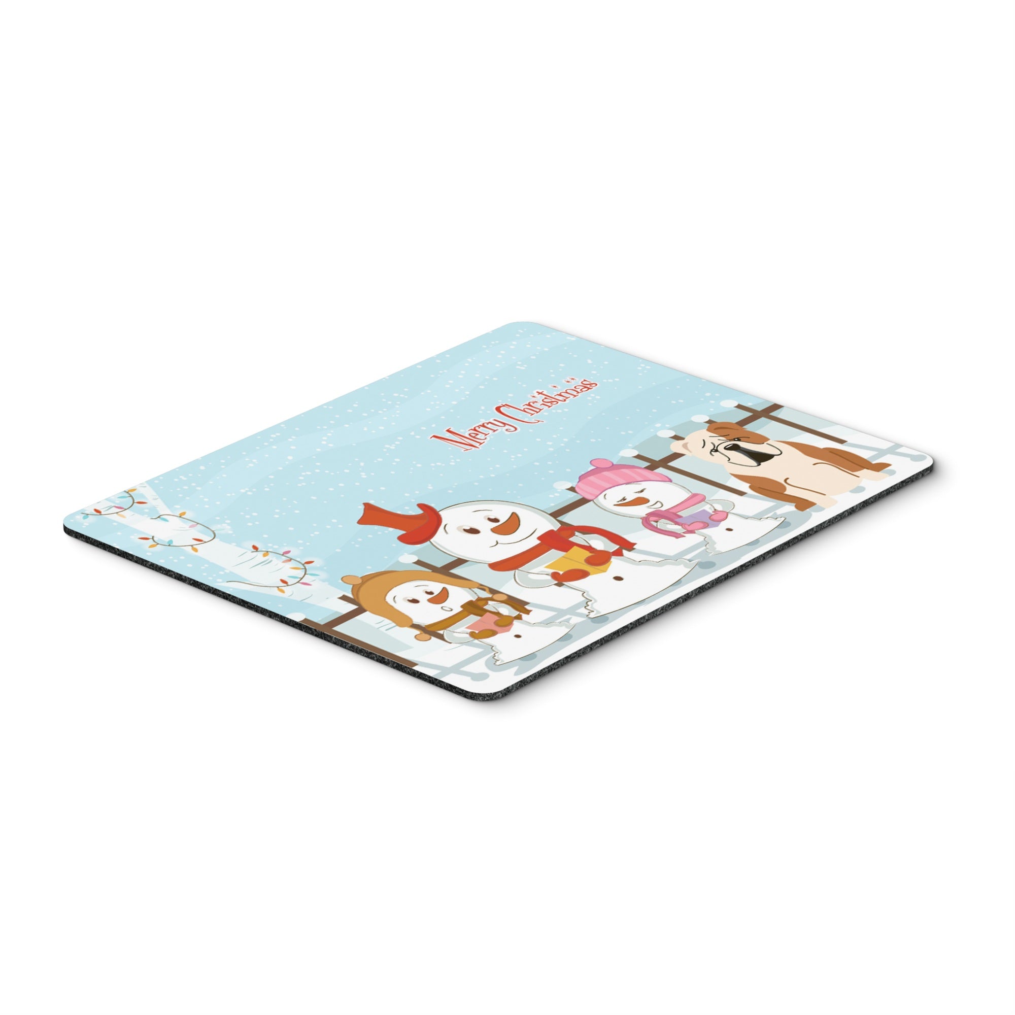 Caroline'S Treasures Merry Christmas English Bulldog Fawn White Mouse Pad,  Multicolor, 7.75X9.25 (Bb2456Mp)