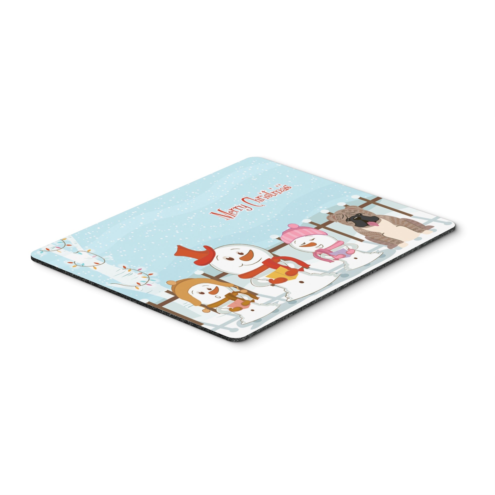 Caroline'S Treasures Merry Christmas English Bulldog Grey Brindle Mouse Pad,  Multicolor, 7.75X9.25 (Bb2457Mp)