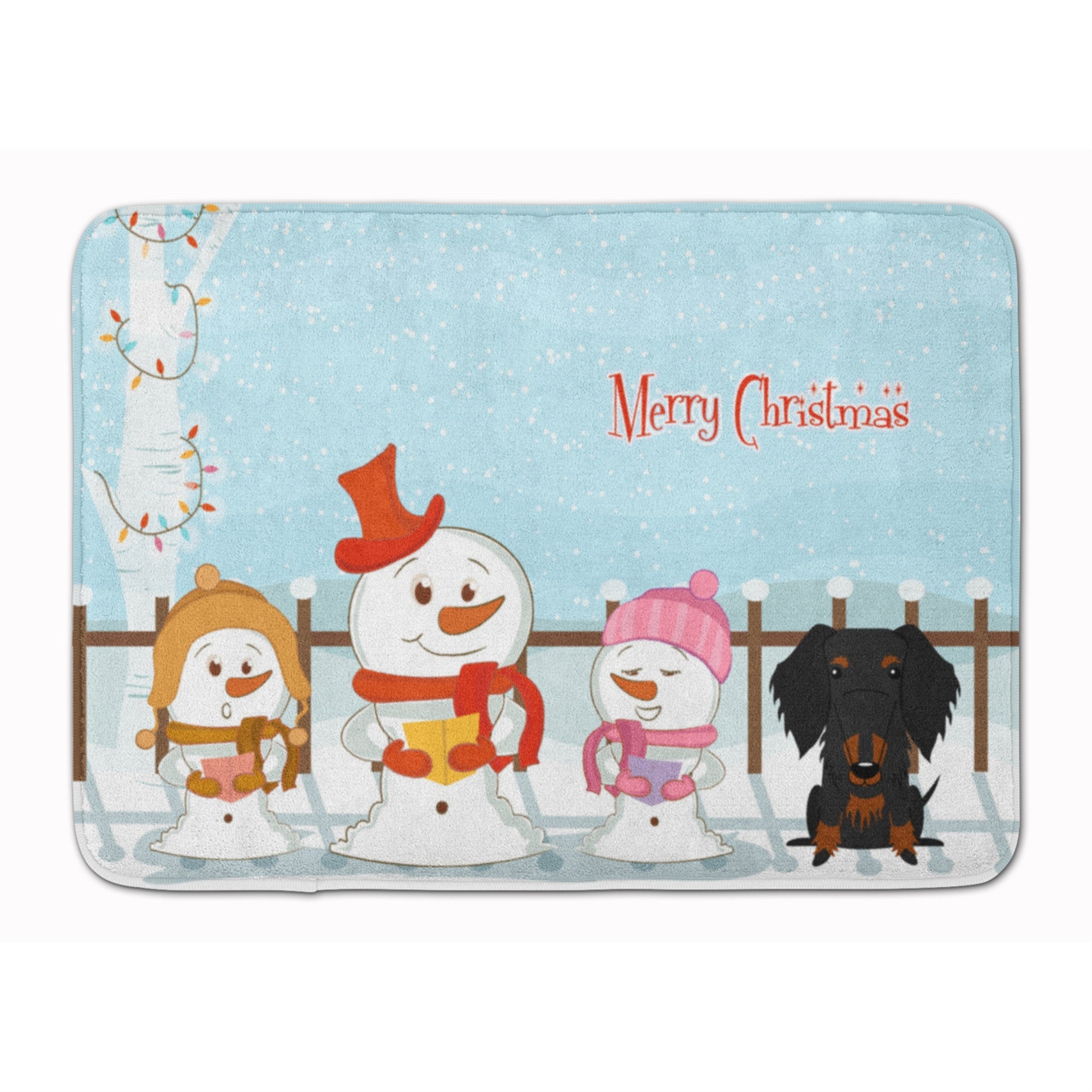 Caroline'S Treasures Merry Carolers Christmas Wire Hair Dachshund Black Tan, 19 X 27, Multicolor