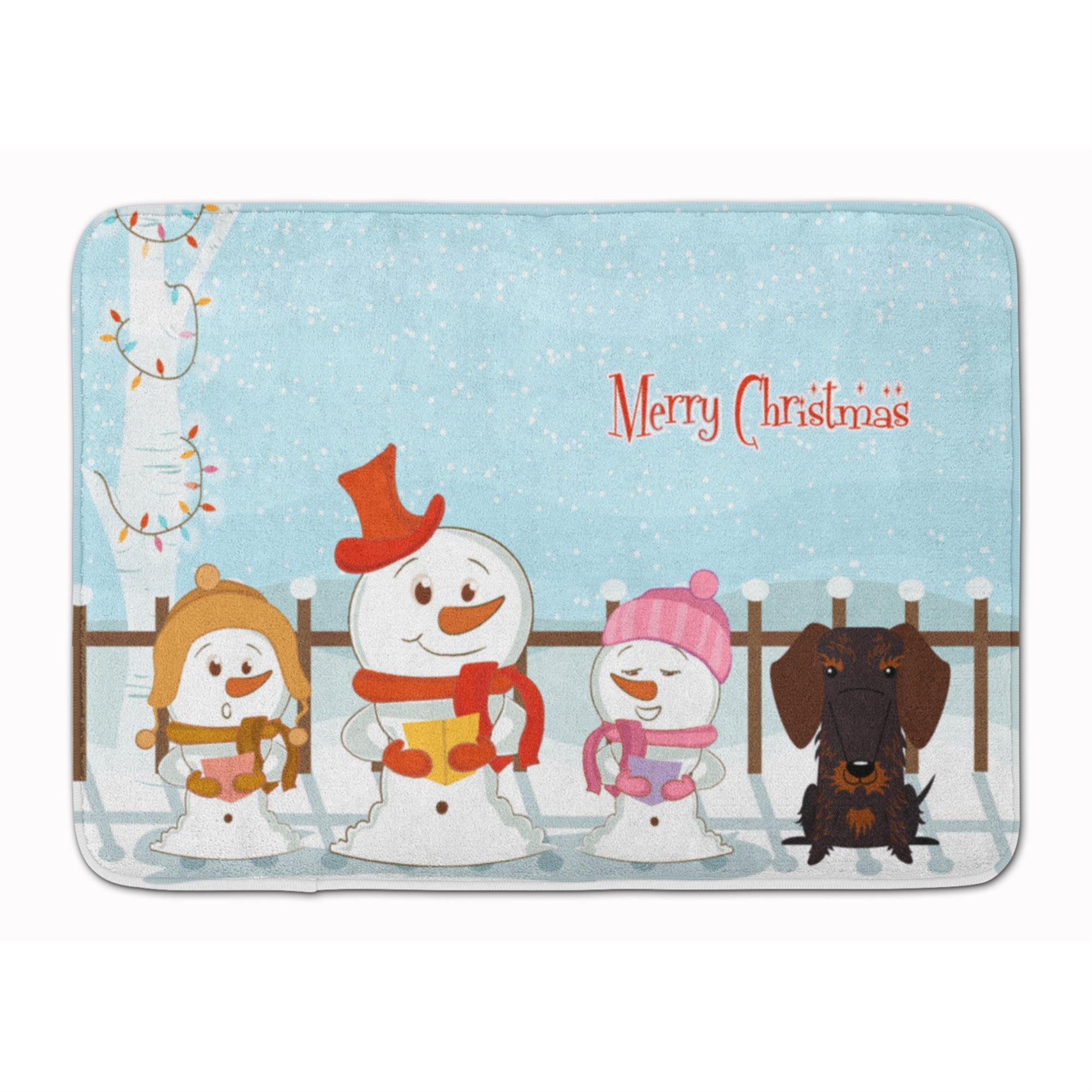 Caroline'S Treasures Christmas Wire Hair Dachshund Chocolate Floor Mat, 19 X 27, Multicolor