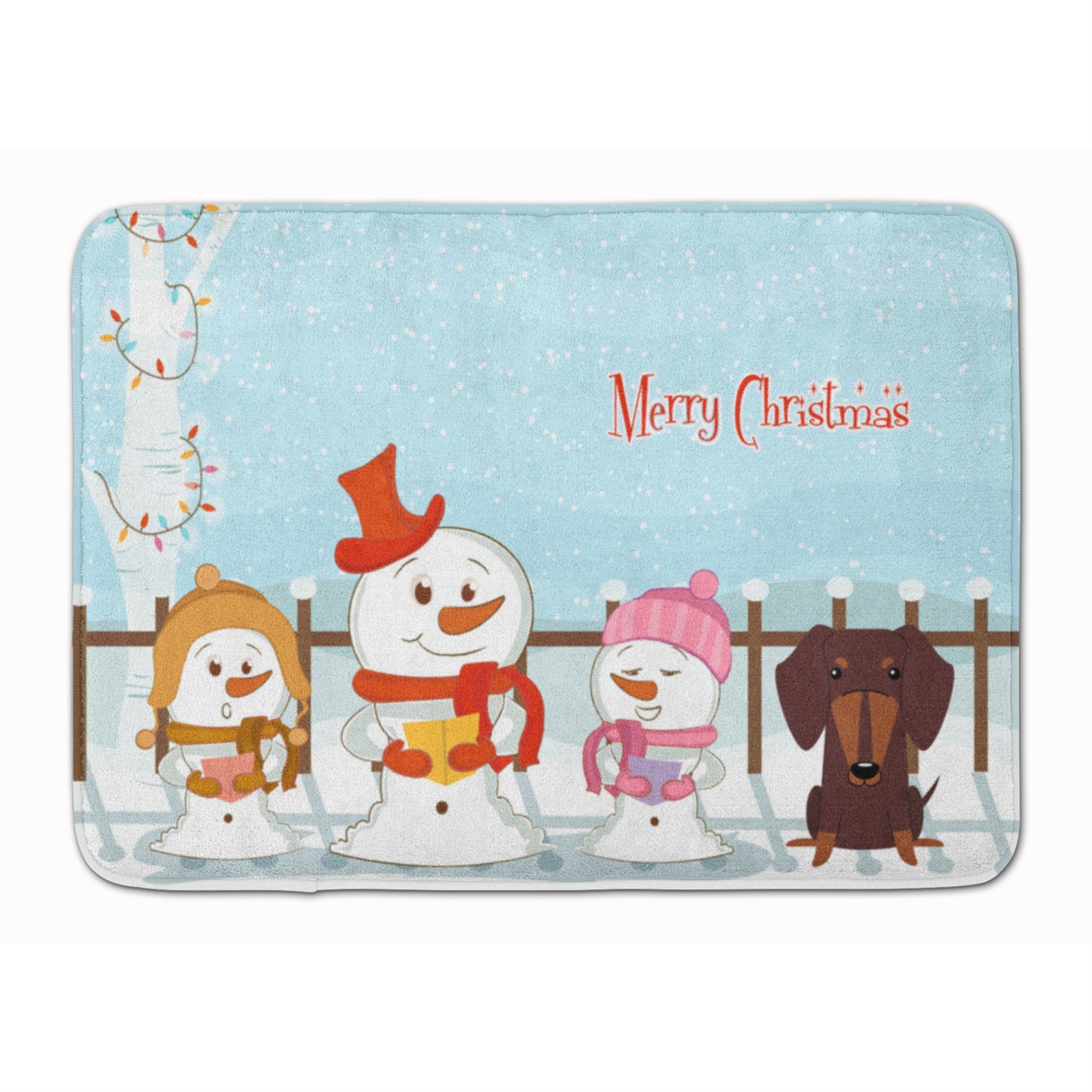 Caroline'S Treasures Merry Christmas Dachshund Chocolate Floor Mat, 19 X 27, Multicolor