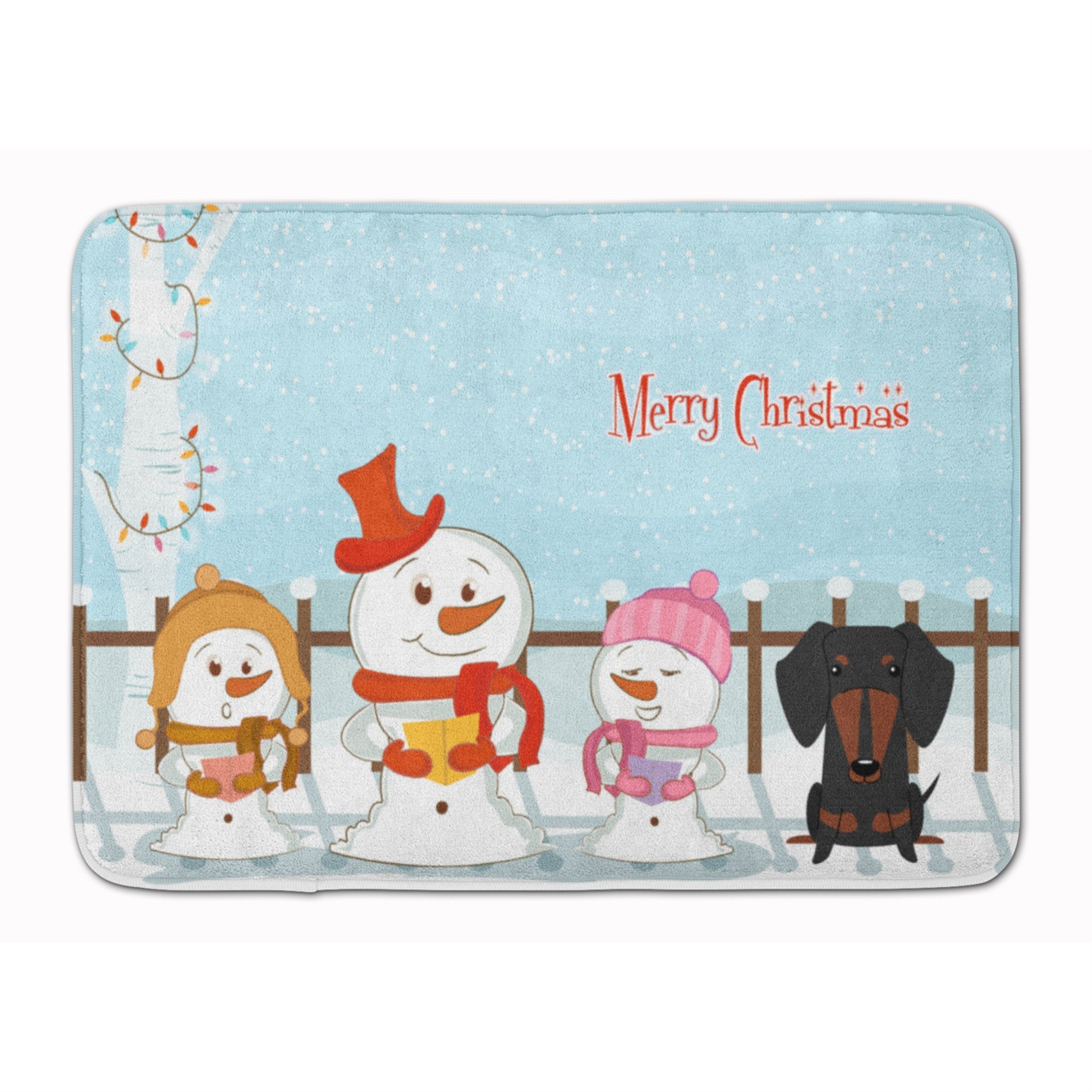 Caroline'S Treasures Merry Christmas Dachshund Black Tan Floor Mat, 19 X 27, Multicolor