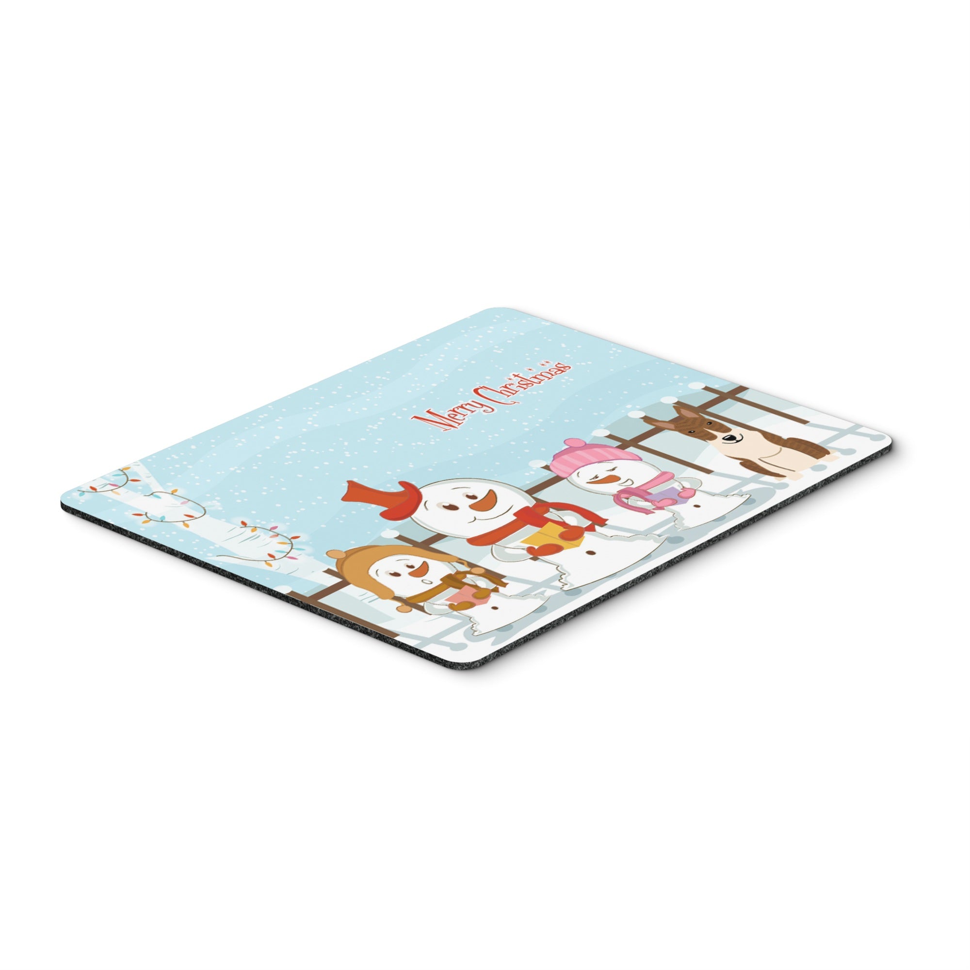 Caroline'S Treasures Merry Christmas Bull Terrier Brindle Mouse Pad,  Multicolor, 7.75X9.25 (Bb2468Mp)