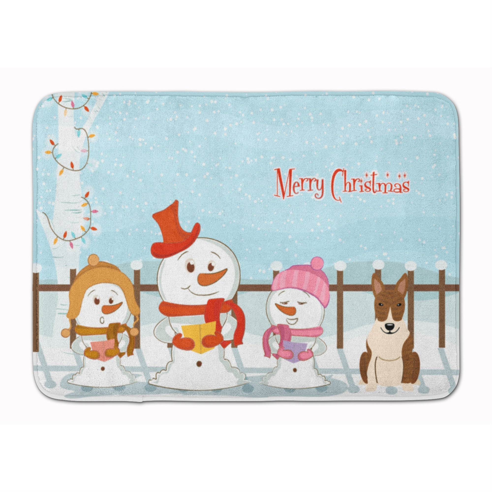 Caroline'S Treasures Merry Christmas Bull Terrier Brindle Floor Mat, 19 X 27, Multicolor