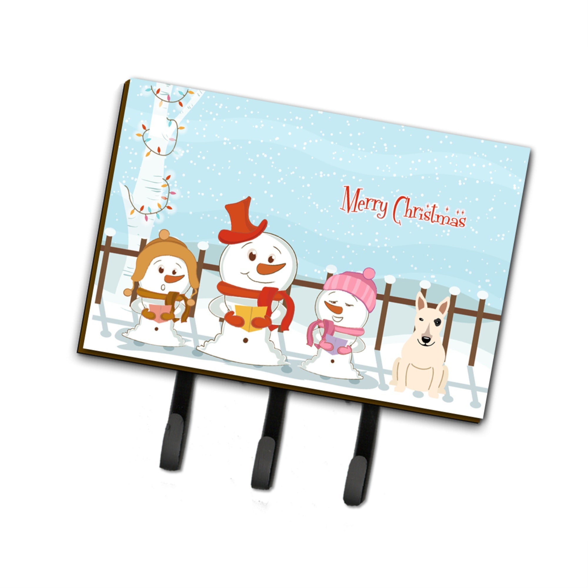 Caroline'S Treasures Christmas Carolers Merry Bull Terrier White Leash Or Key Holder Bb2469Th68, Triple