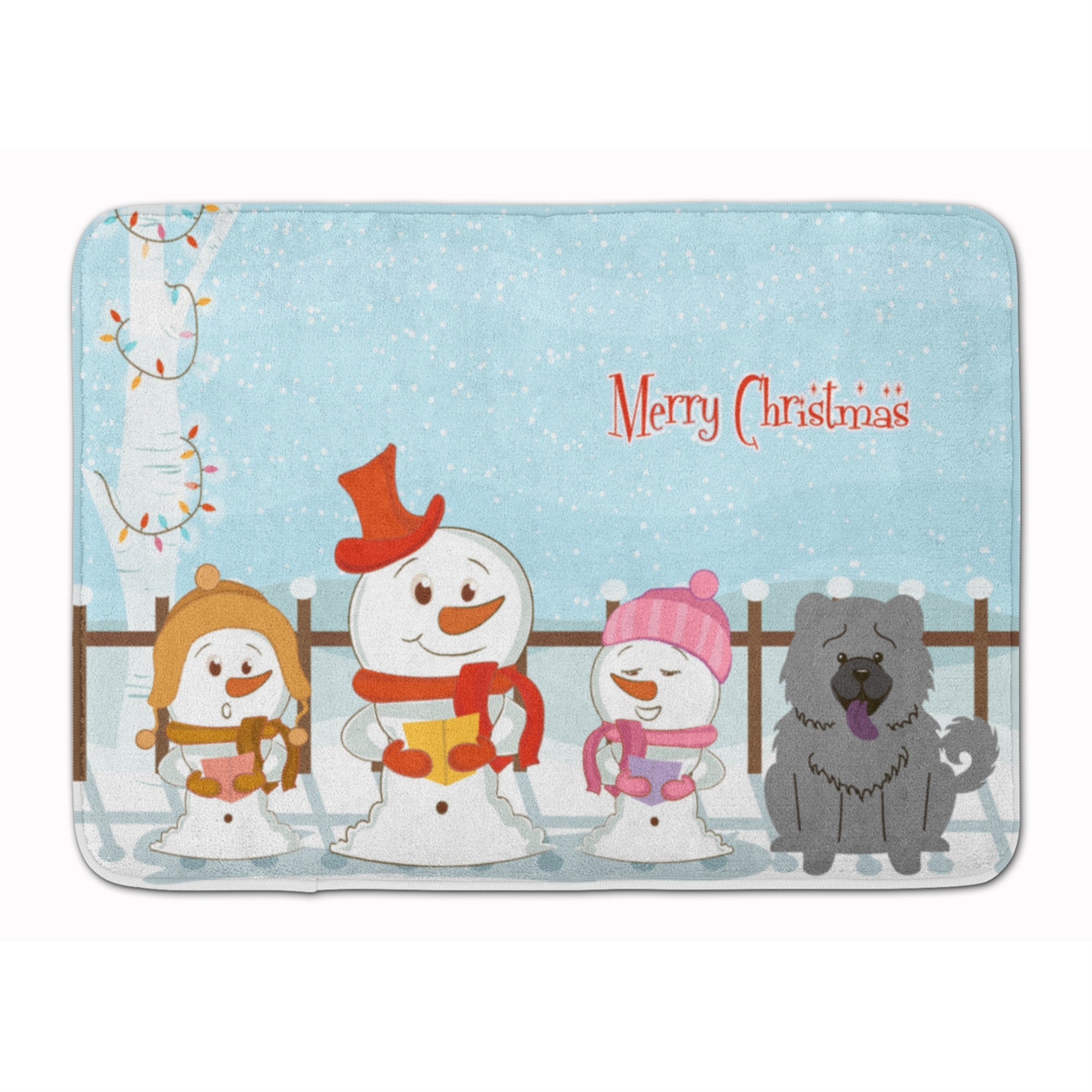Caroline'S Treasures Merry Christmas Carolers Chow Blue Floor Mat, 19 X 27, Multicolor