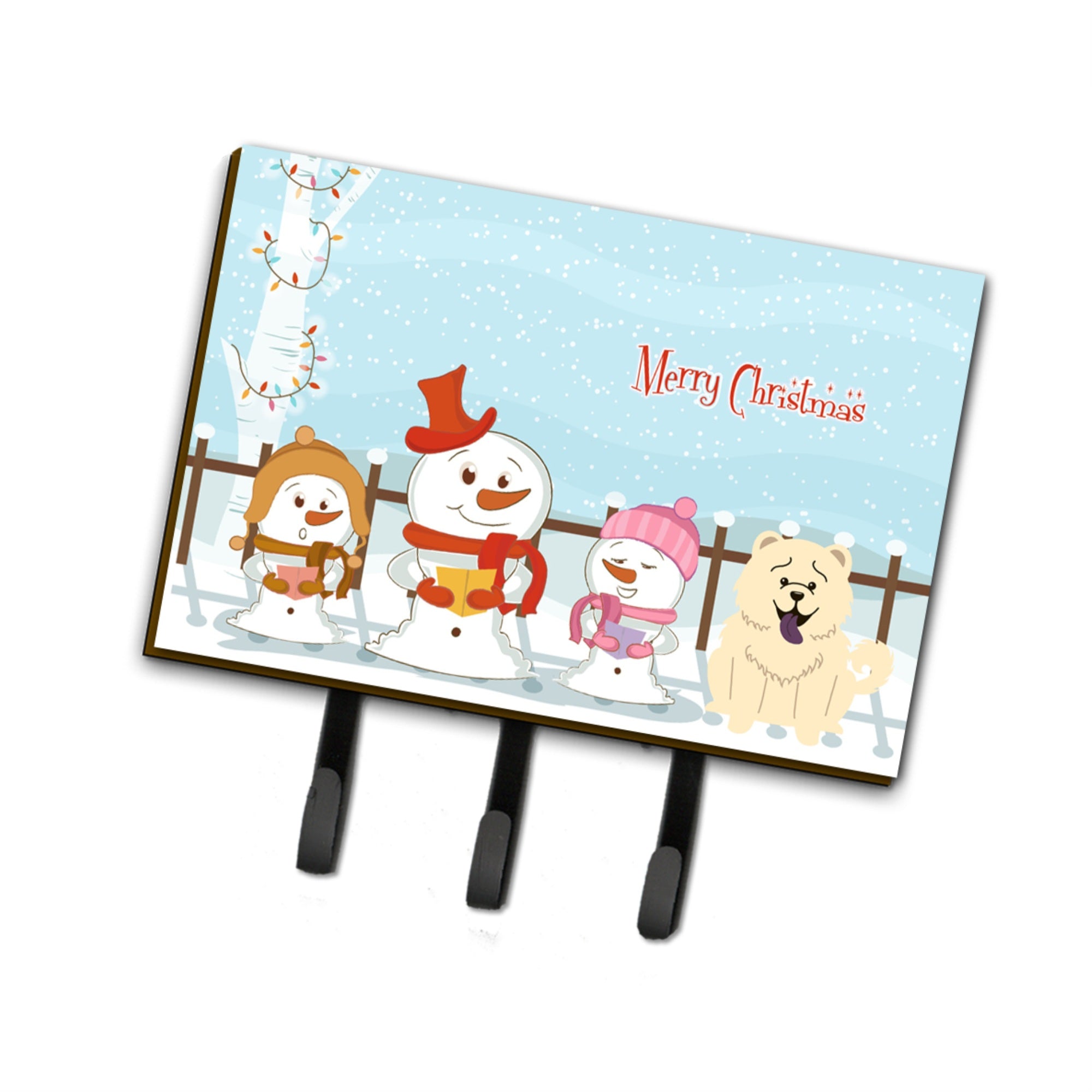 Caroline'S Treasures Merry Christmas Carolers Chow White Leash Or Key Holder Bb2471Th68, Triple, Multicolor