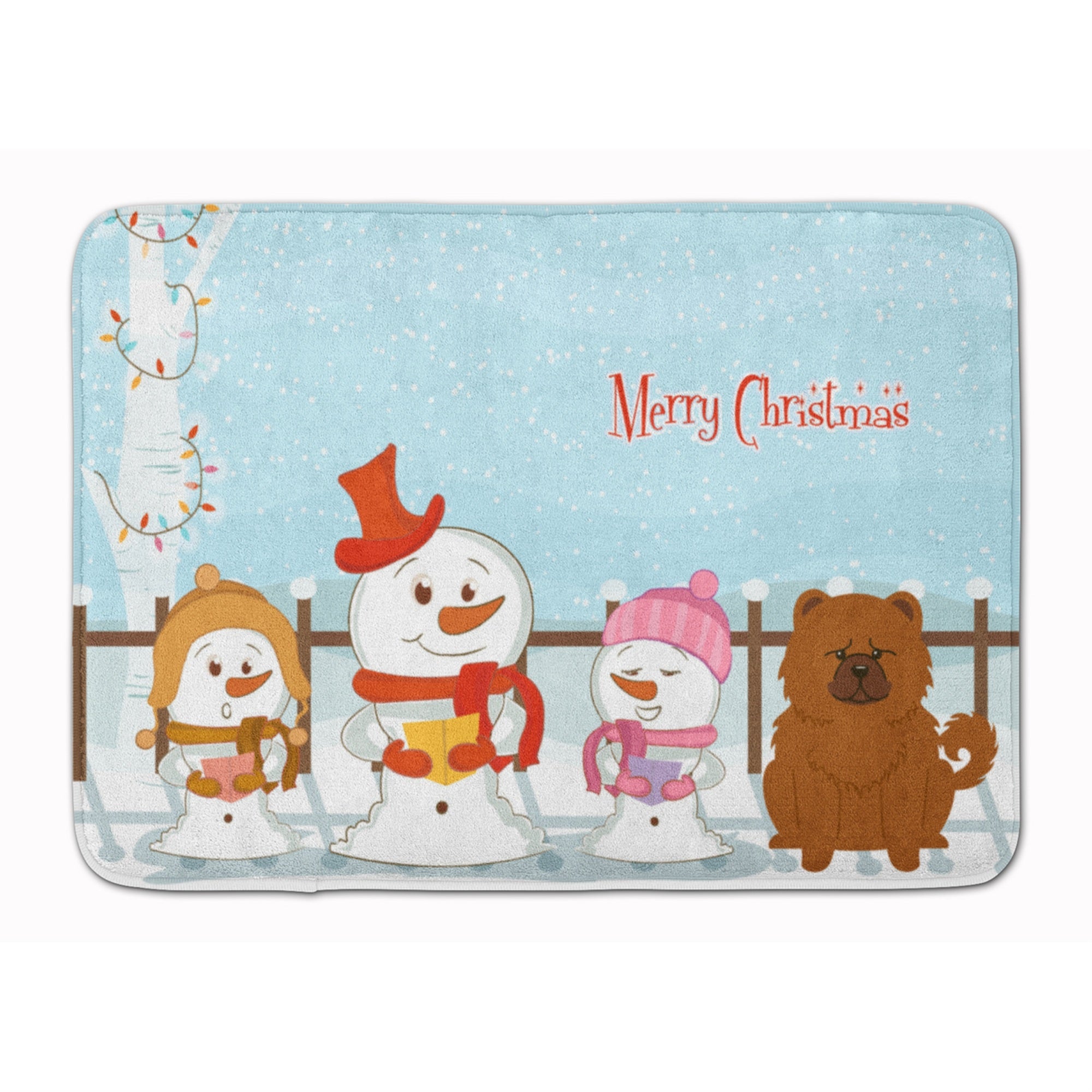 Caroline'S Treasures Merry Christmas Carolers Chow Red Floor Mat, 19 X 27, Multicolor