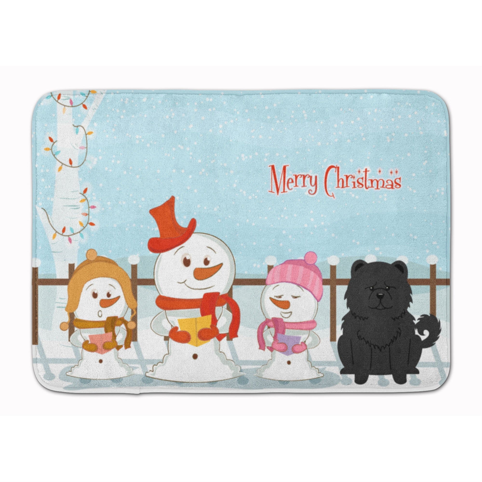 Caroline'S Treasures Merry Christmas Chow Black Floor Mat, 19 X 27, Multicolor