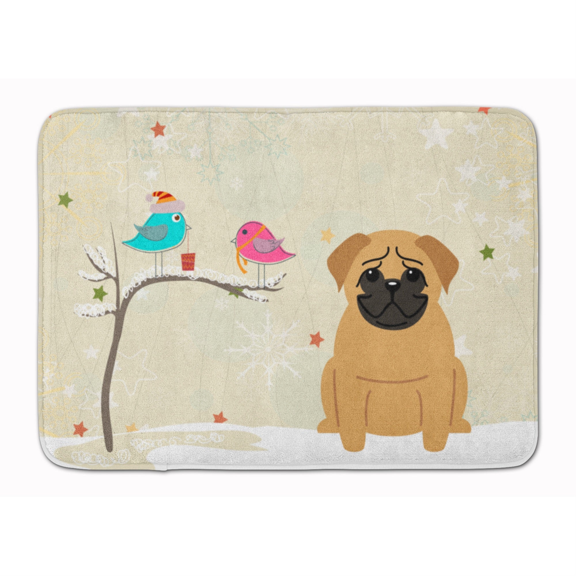 Caroline'S Treasures Christmas Presents Friends Pug Brown Floor Mat, 19 X 27, Multicolor