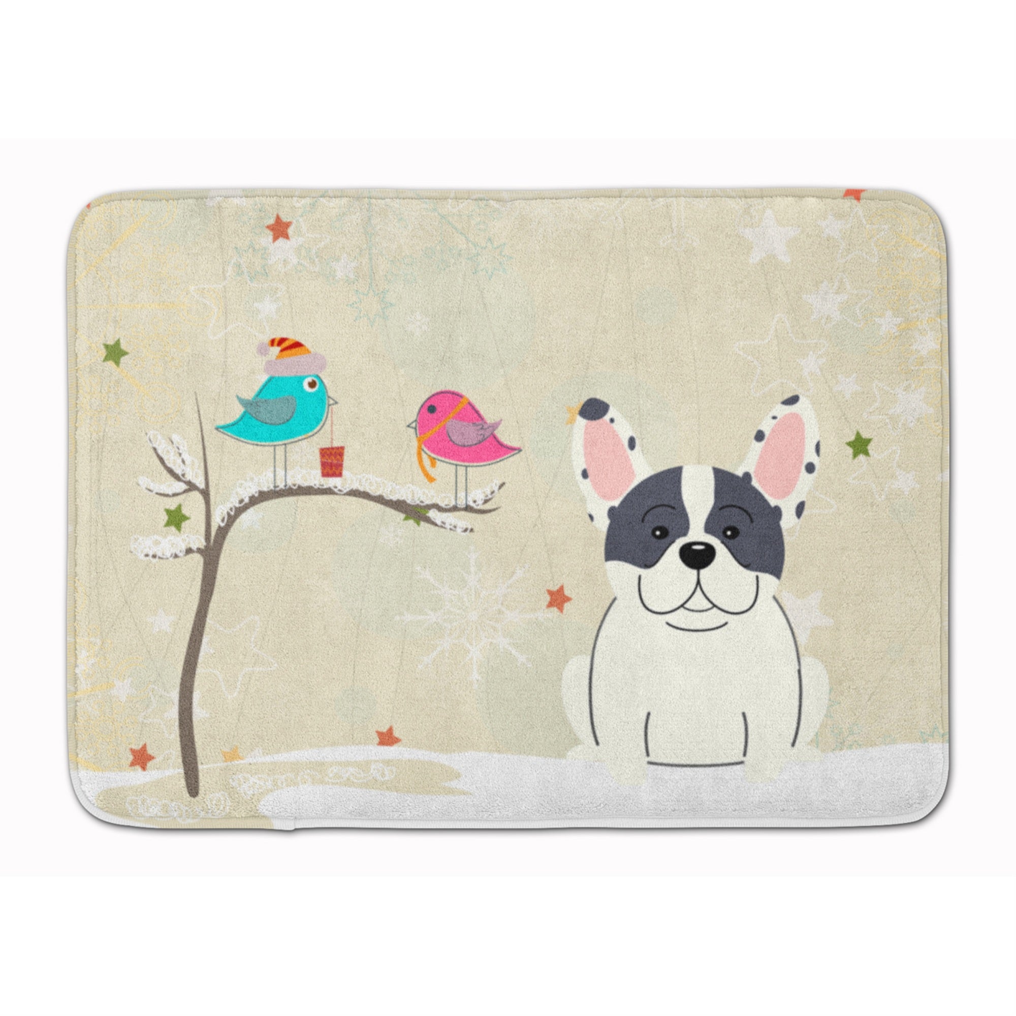 Caroline'S Treasures Christmas French Bulldog Piebald Floor Mat, 19 X 27, Multicolor