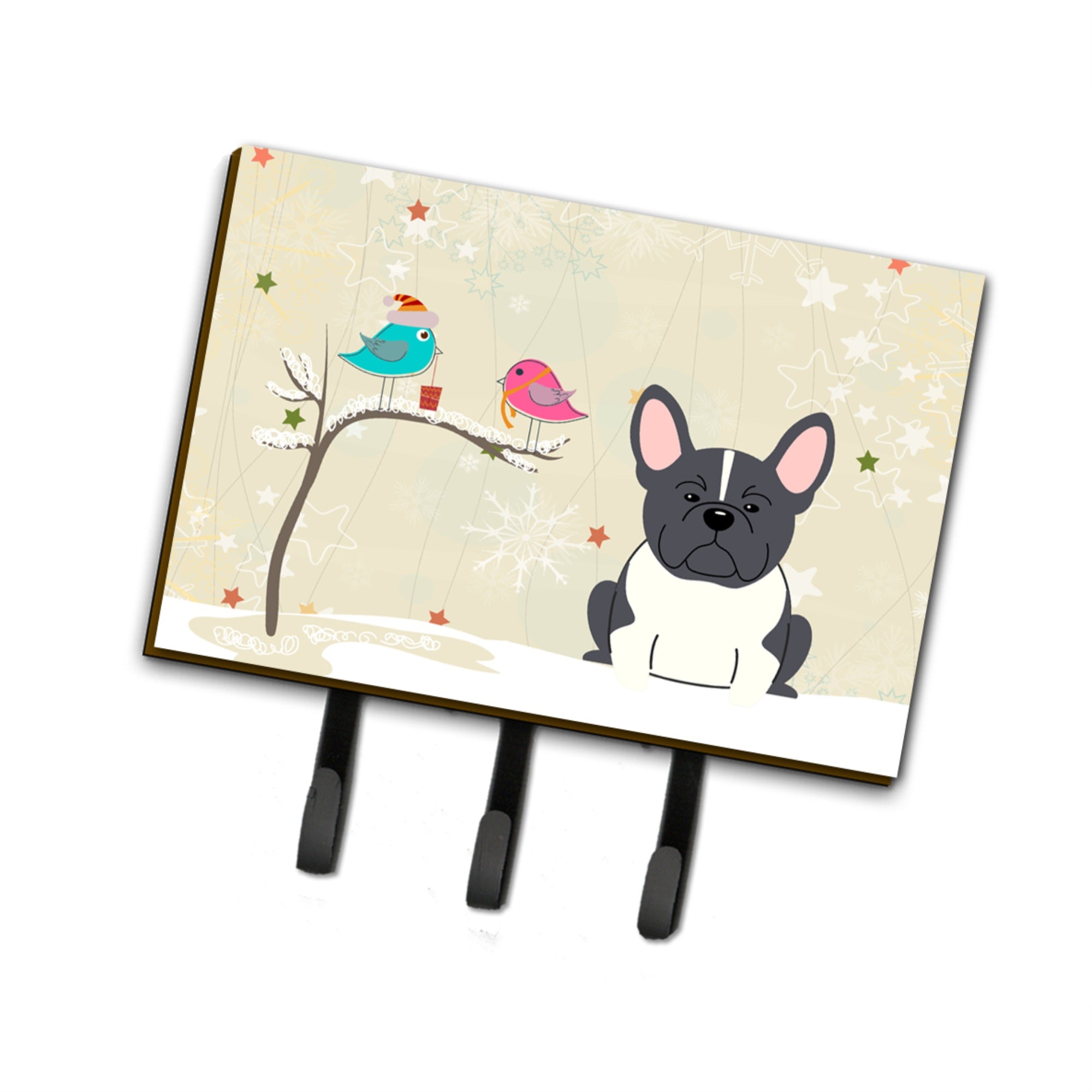 Caroline'S Treasures Christmas Presents Friends French Bulldog Black White Leash Or Key Holder Bb2484Th68, Triple