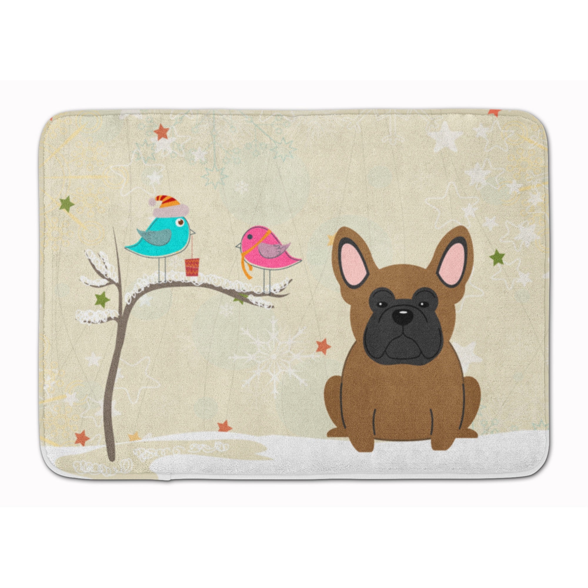 Caroline'S Treasures Christmas French Bulldog Brown Floor Mat, 19 X 27, Multicolor