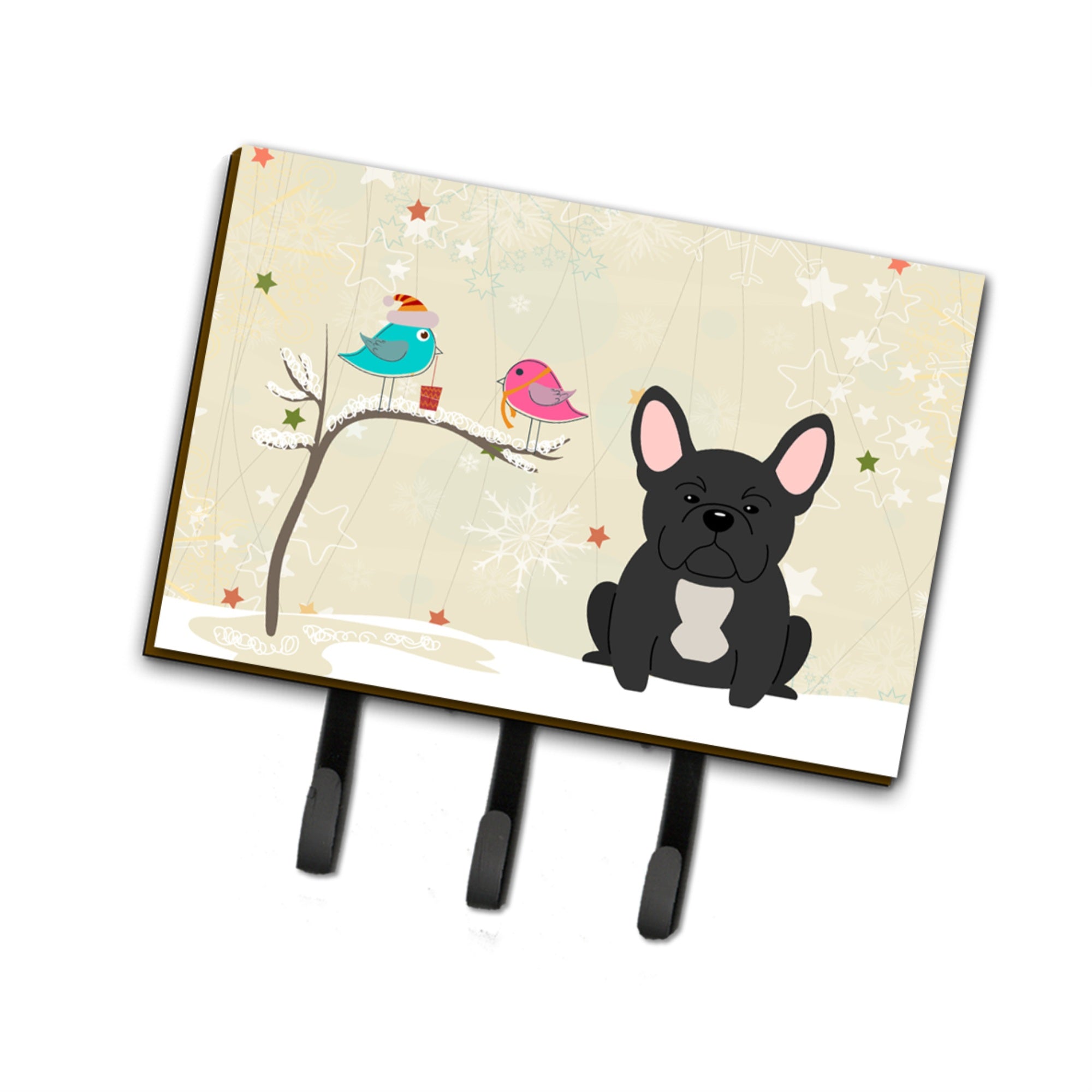 Caroline'S Treasures Christmas Presents Friends French Bulldog Black Leash Or Key Holder Bb2486Th68, Triple