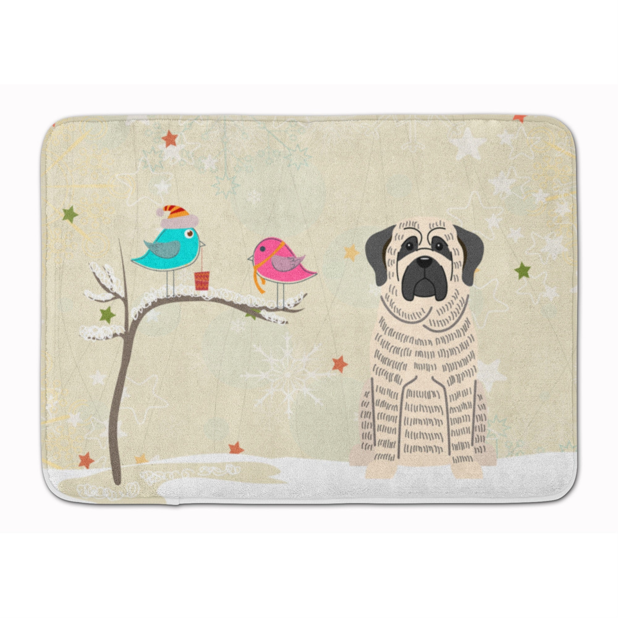 Caroline'S Treasures Christmas Mastiff Brindle White Floor Mat, 19 X 27, Multicolor