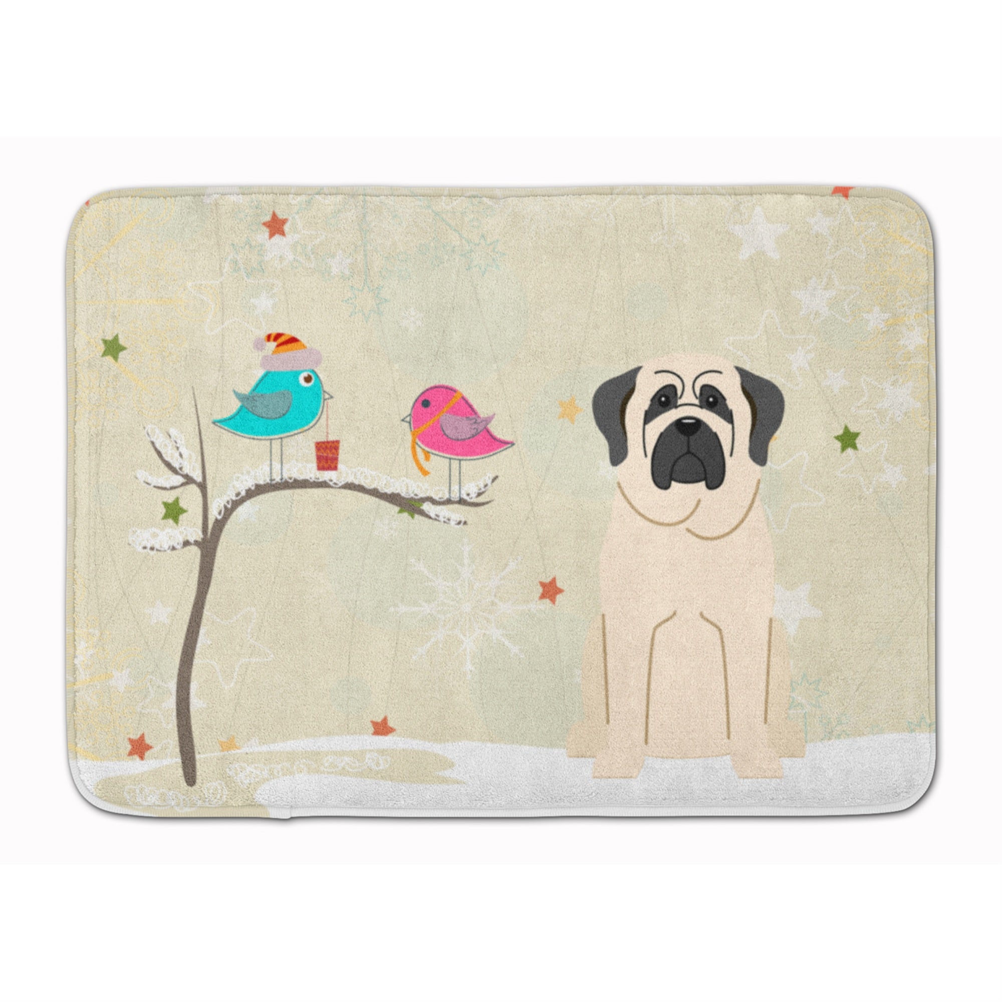 Caroline'S Treasures Christmas Presents Friend Mastiff White Floor Mat, 19 X 27, Multicolor