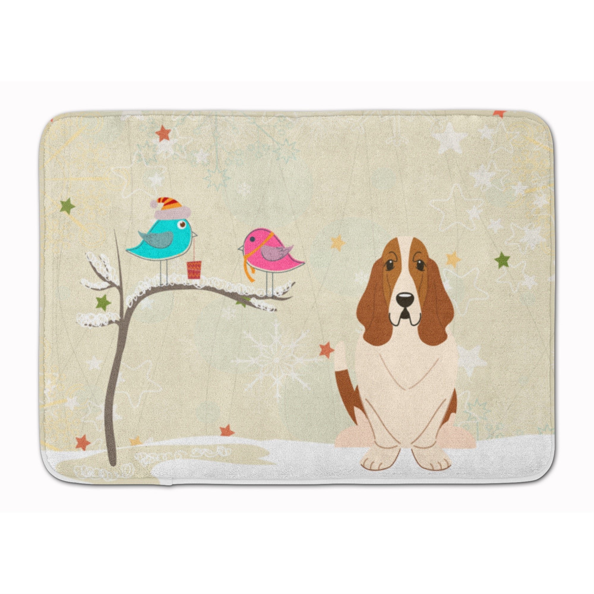 Caroline'S Treasures Christmas Presents Friends Basset Hound Floor Mat, 19 X 27, Multicolor