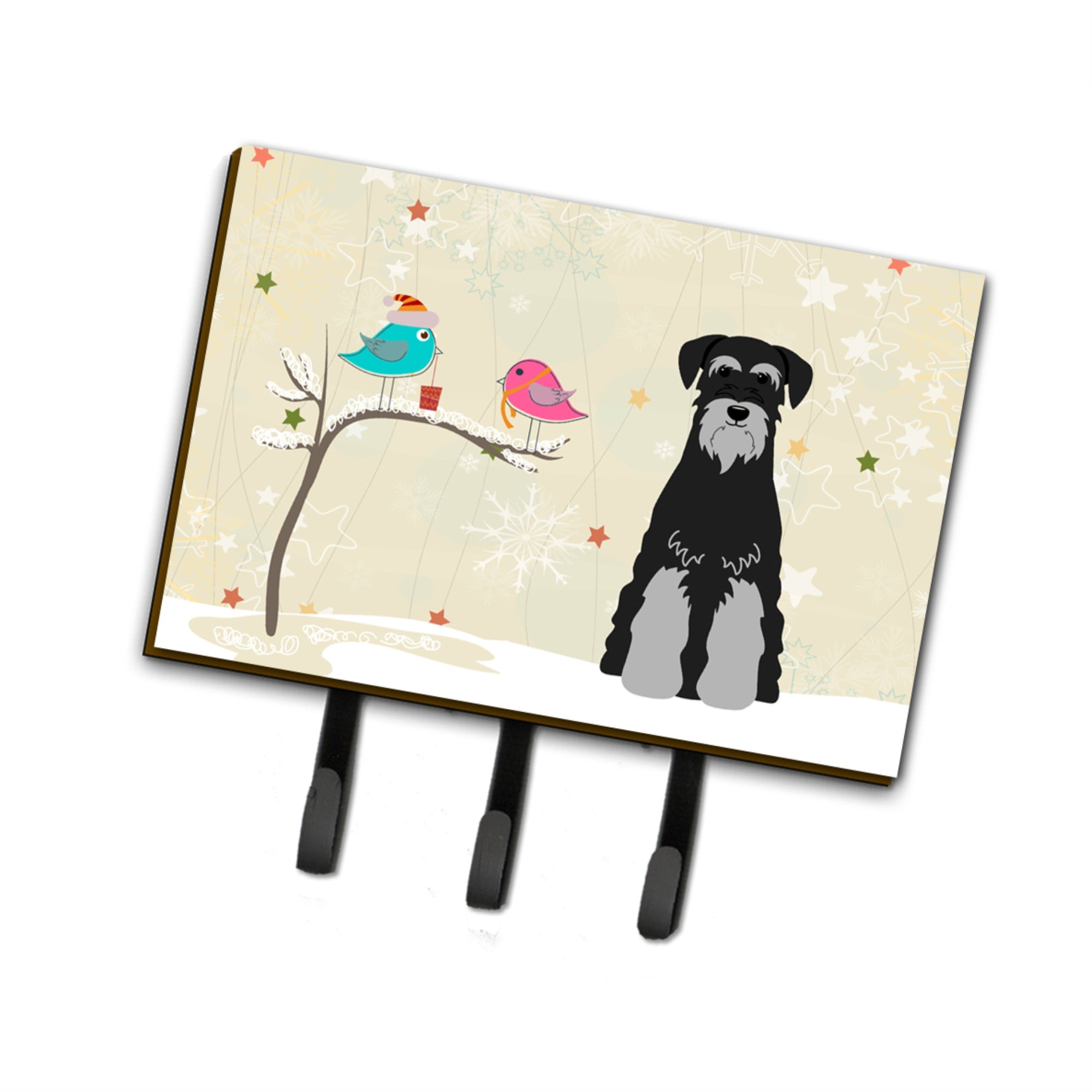 Caroline'S Treasures Christmas Presents Friends Standard Schnauzer Black Grey Leash Or Key Holder Bb2506Th68, Triple