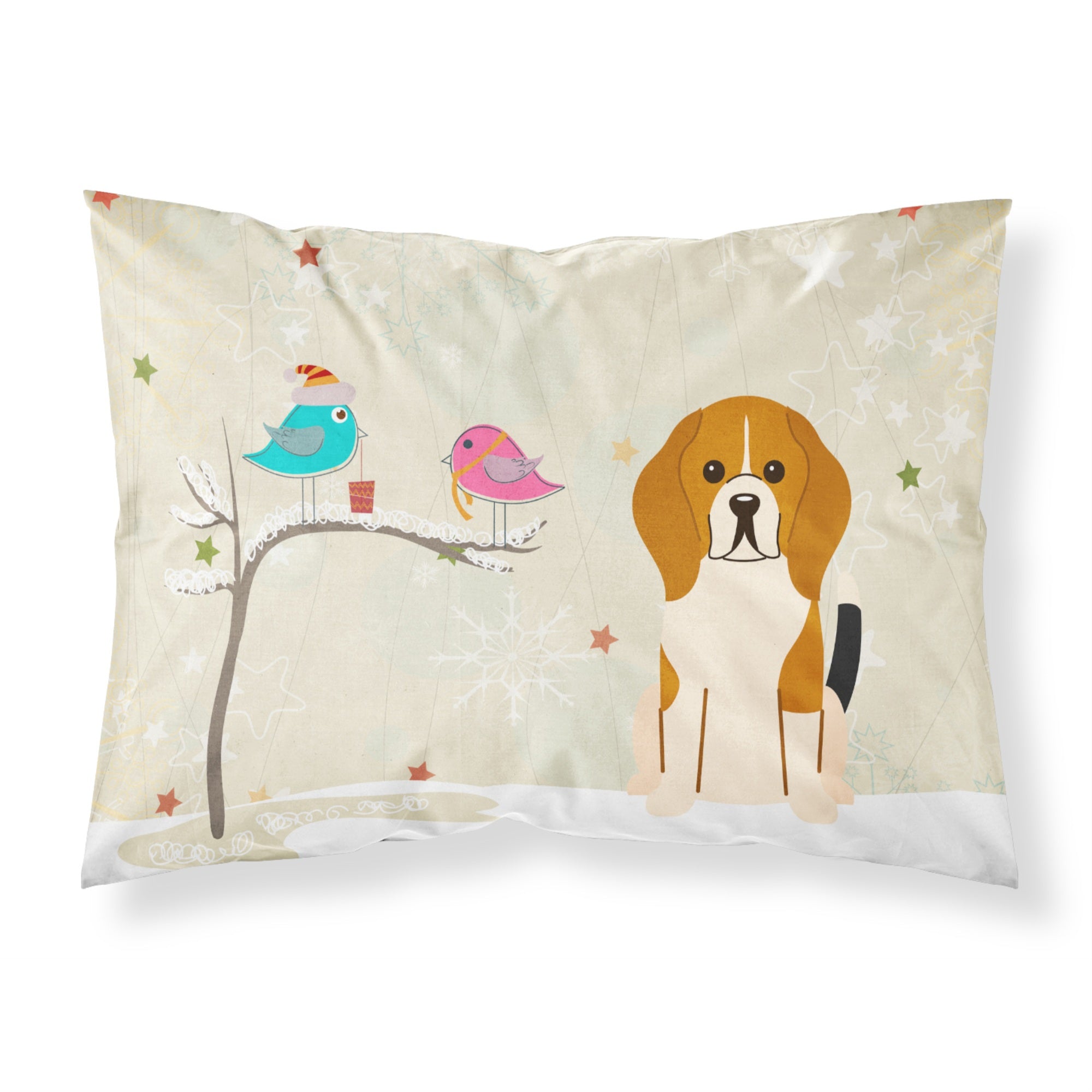 Caroline'S Treasures Christmas Presents Friends Beagle Tricolor Fabric Standard Pillowcase Bb2512Pillowcase