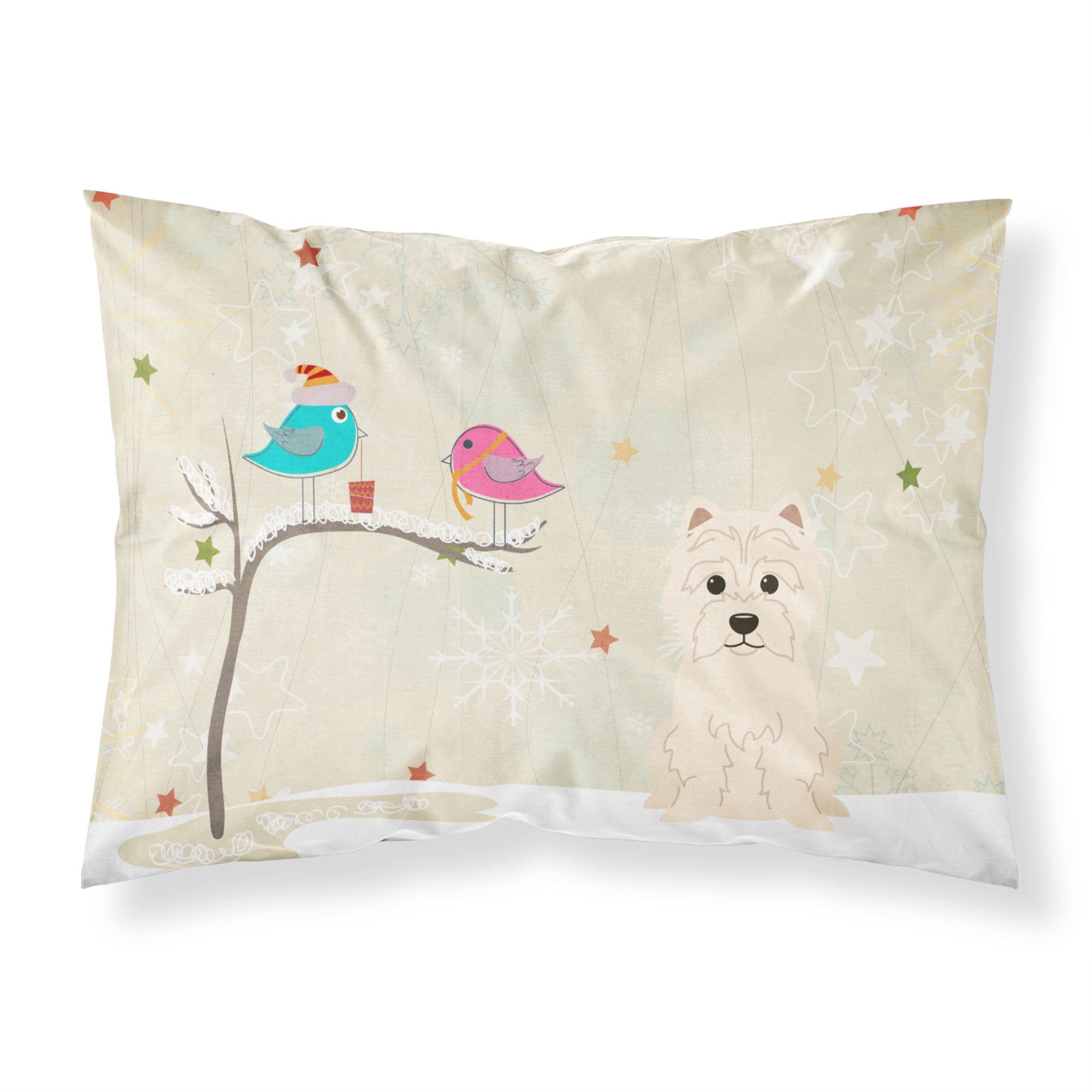 Caroline'S Treasures Christmas Presents Friends Westie Fabric Standard Pillowcase Bb2514Pillowcase