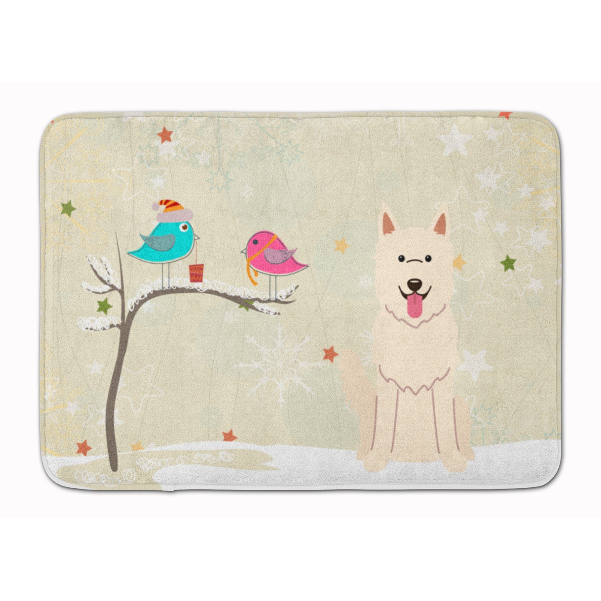 Caroline'S Treasures Christmas White German Shepherd Floor Mat, 19 X 27, Multicolor