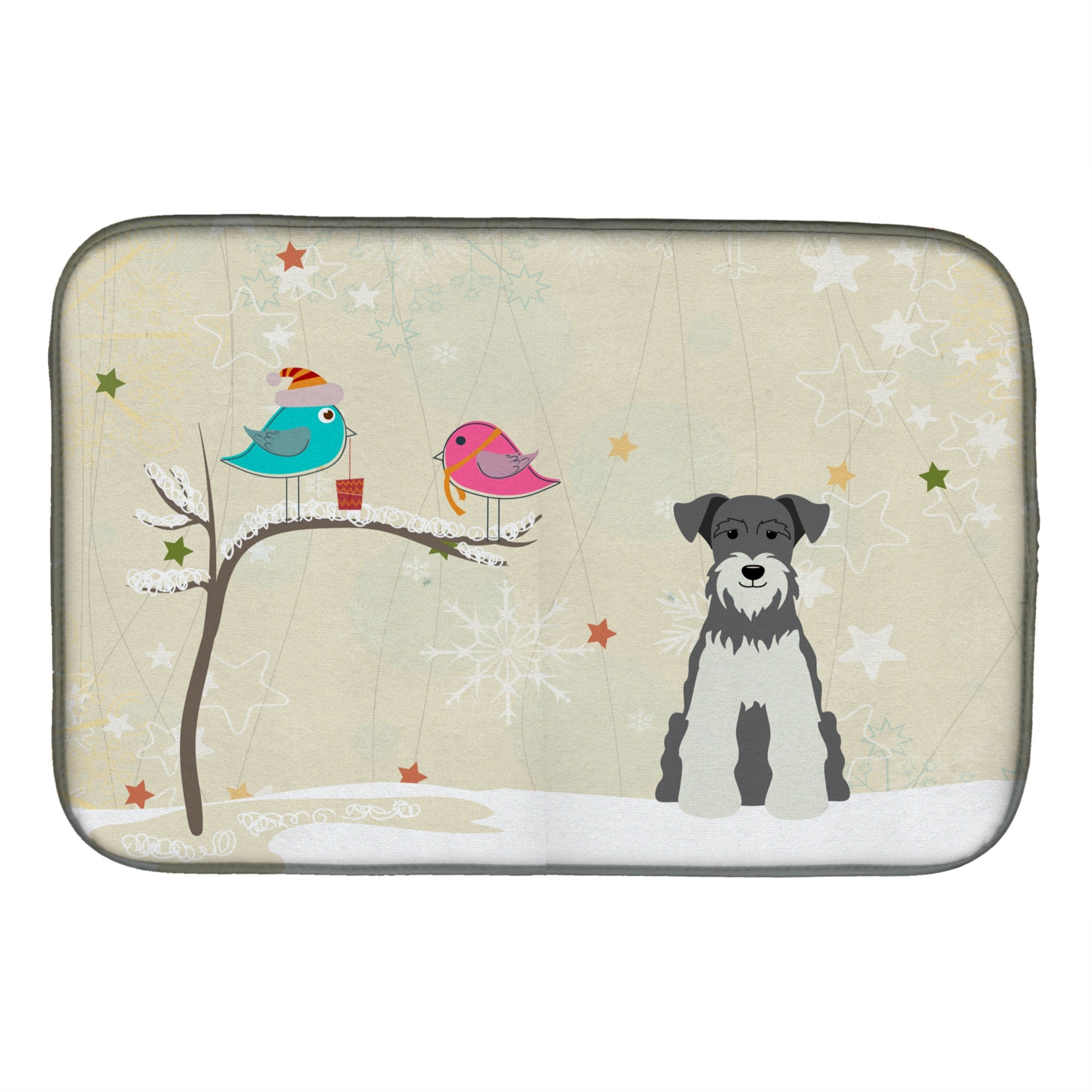 Caroline'S Treasures Miniature Schnauzer Salt And Pepper Dish Drying Mat, 14 X 21, Christmas Presents
