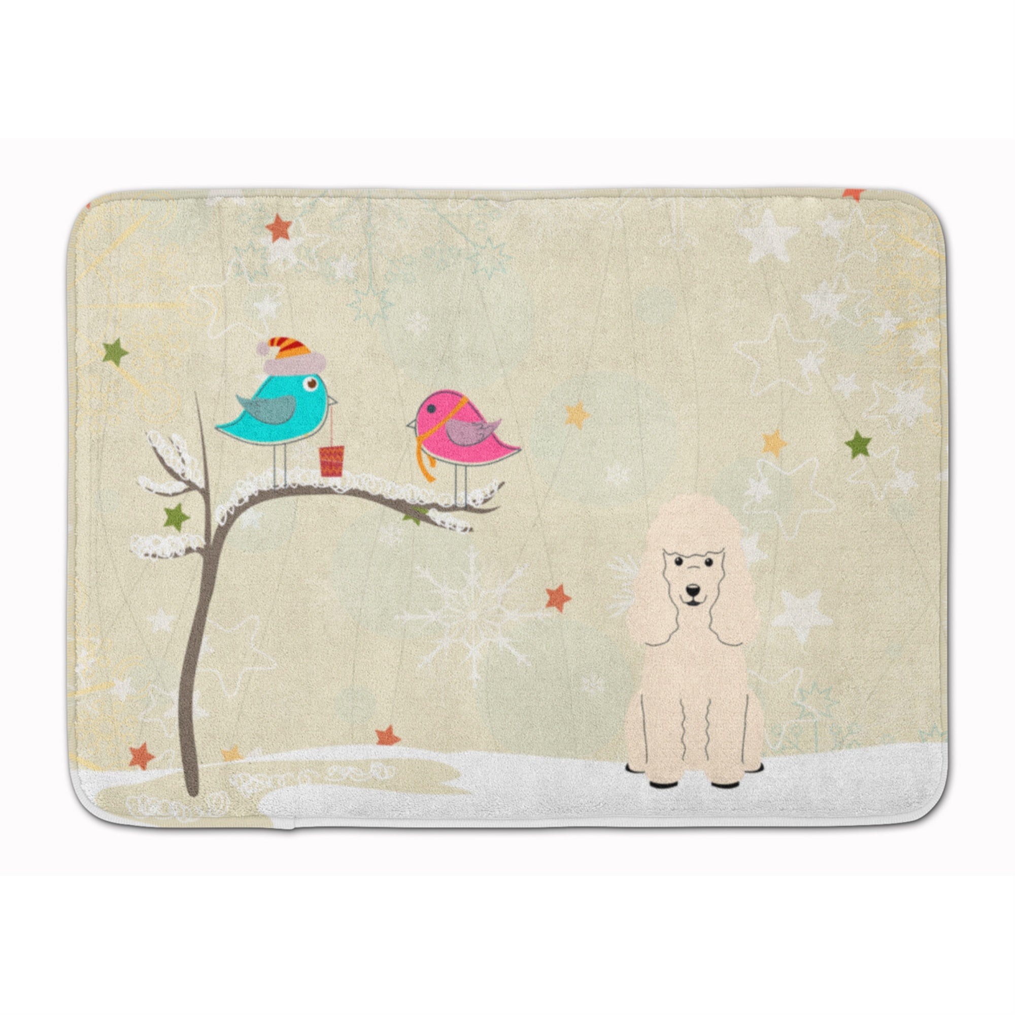 Caroline'S Treasures Christmas Presents Friends Poodle White Floor Mat, 19 X 27, Multicolor