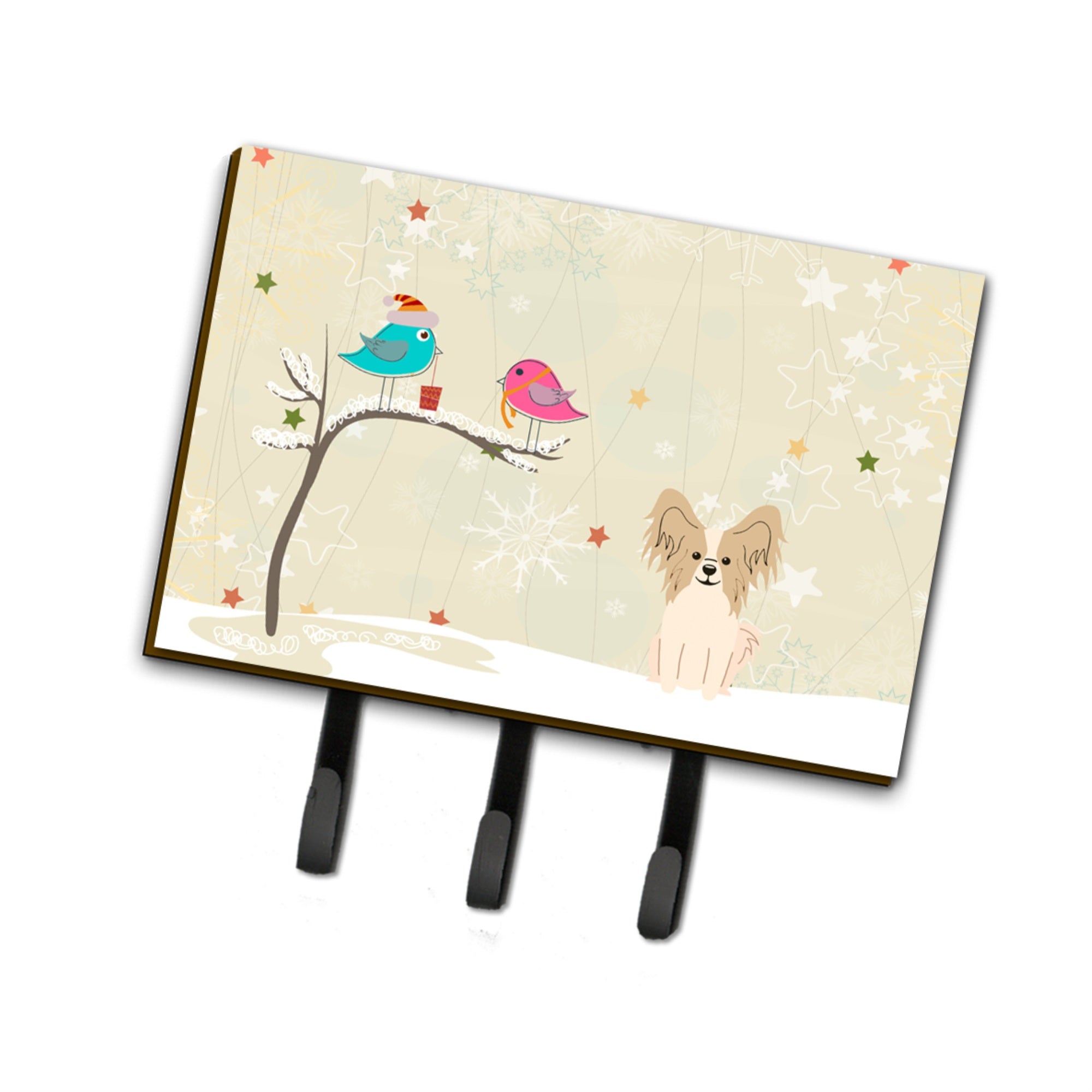 Caroline'S Treasures Christmas Presents Friends Papillon Sable White Leash Or Key Holder Bb2549Th68, Triple