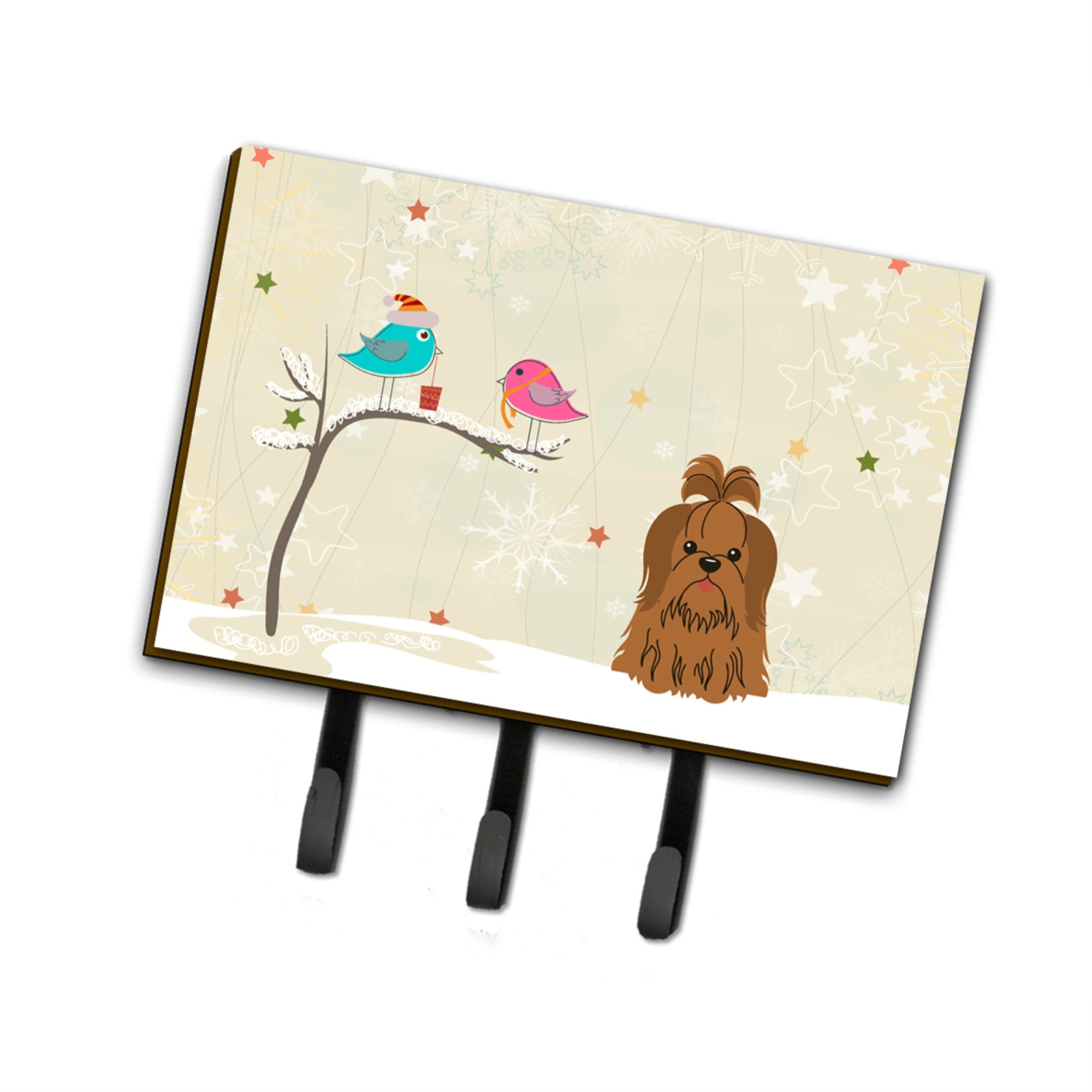 Caroline'S Treasures Christmas Presents Friends Shih Tzu Chocolate Leash Or Key Holder Bb2558Th68, Triple