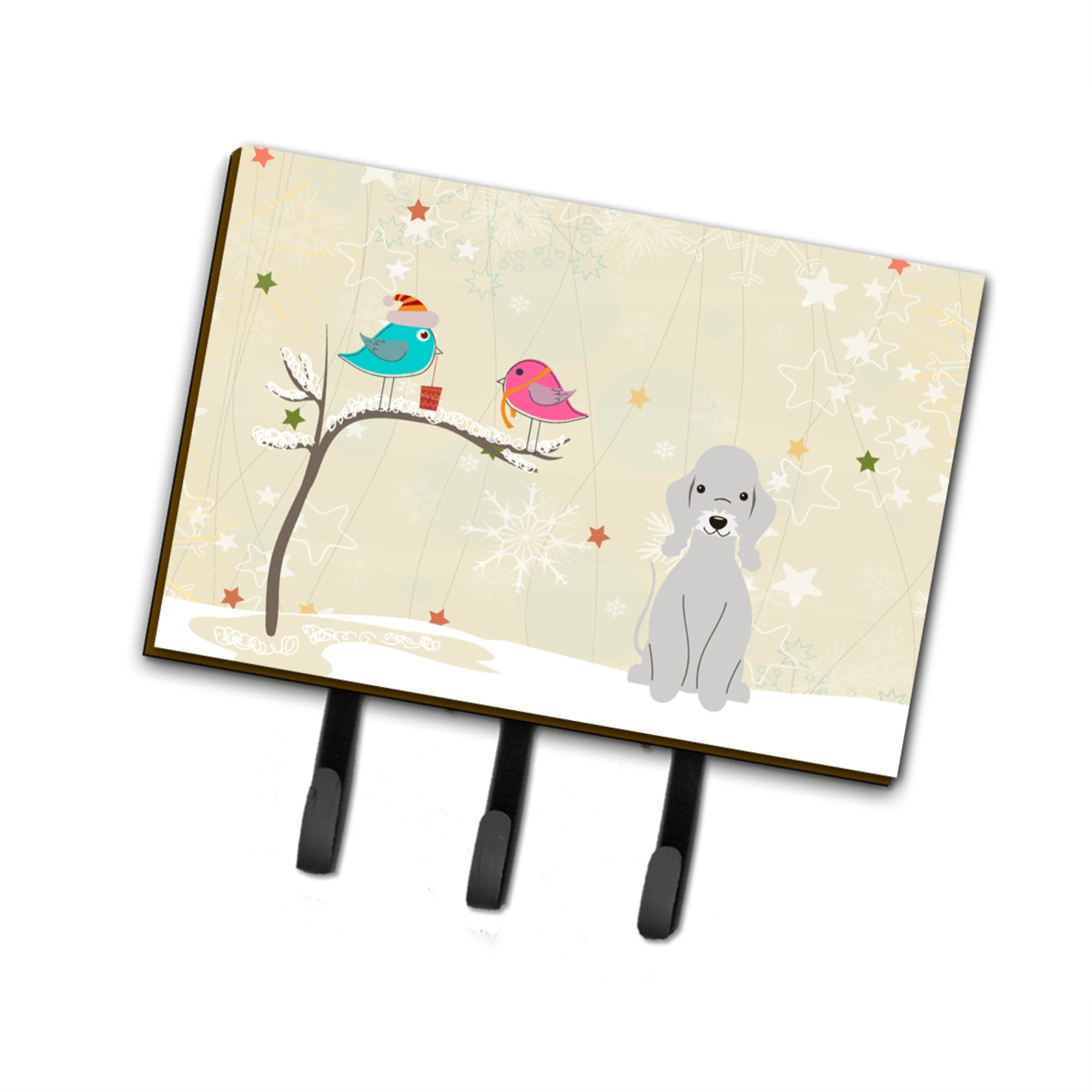 Caroline'S Treasures Christmas Presents Friends Bedlington Terrier Blue Leash Or Key Holder Bb2562Th68, Triple