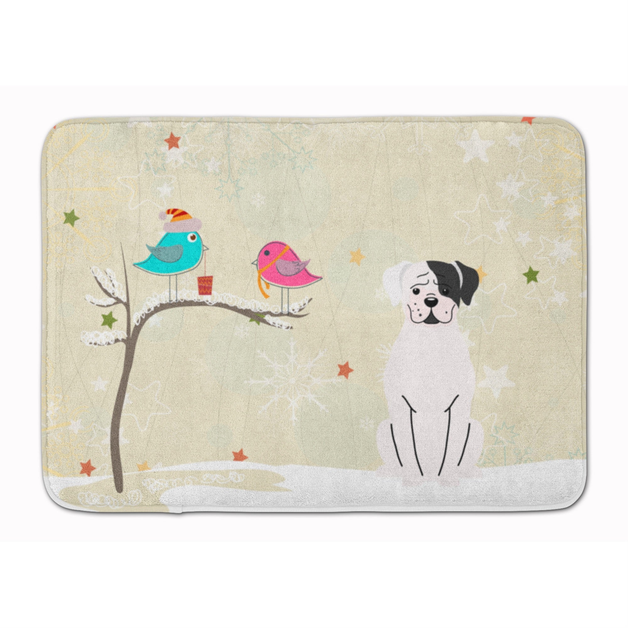 Caroline'S Treasures Christmas Presents White Boxer Cooper Floor Mat, 19 X 27, Multicolor