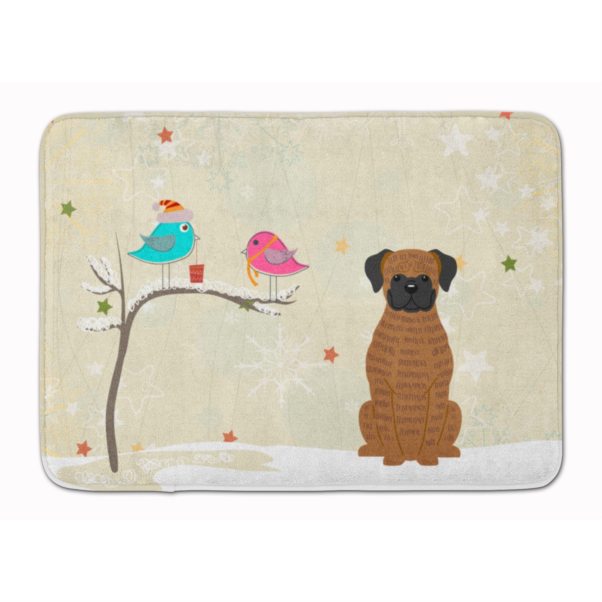 Caroline'S Treasures Christmas Presents Friend Brindle Boxer Floor Mat, 19 X 27, Multicolor