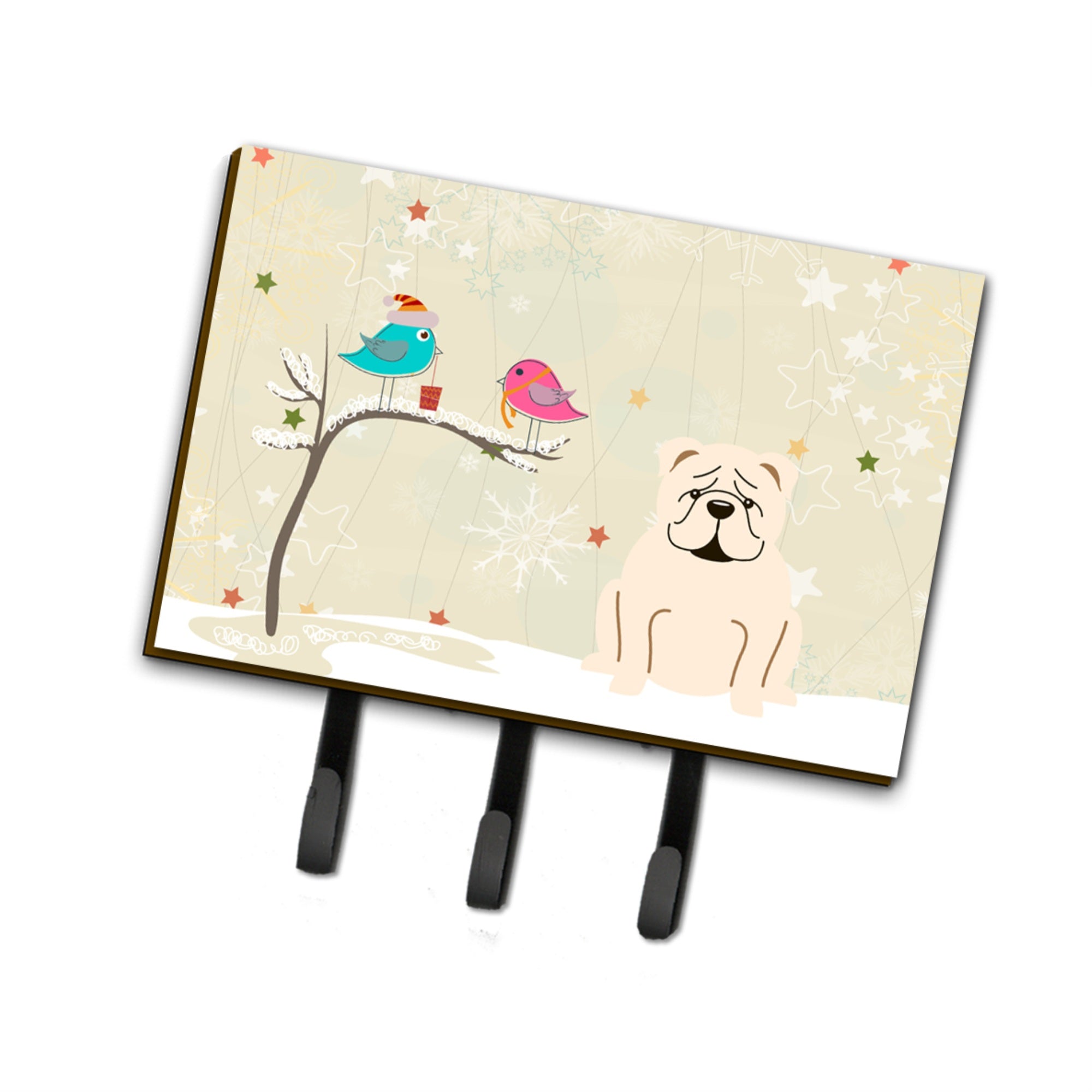 Caroline'S Treasures Christmas Presents Friends English Bulldog White Leash Or Key Holder Bb2595Th68, Triple