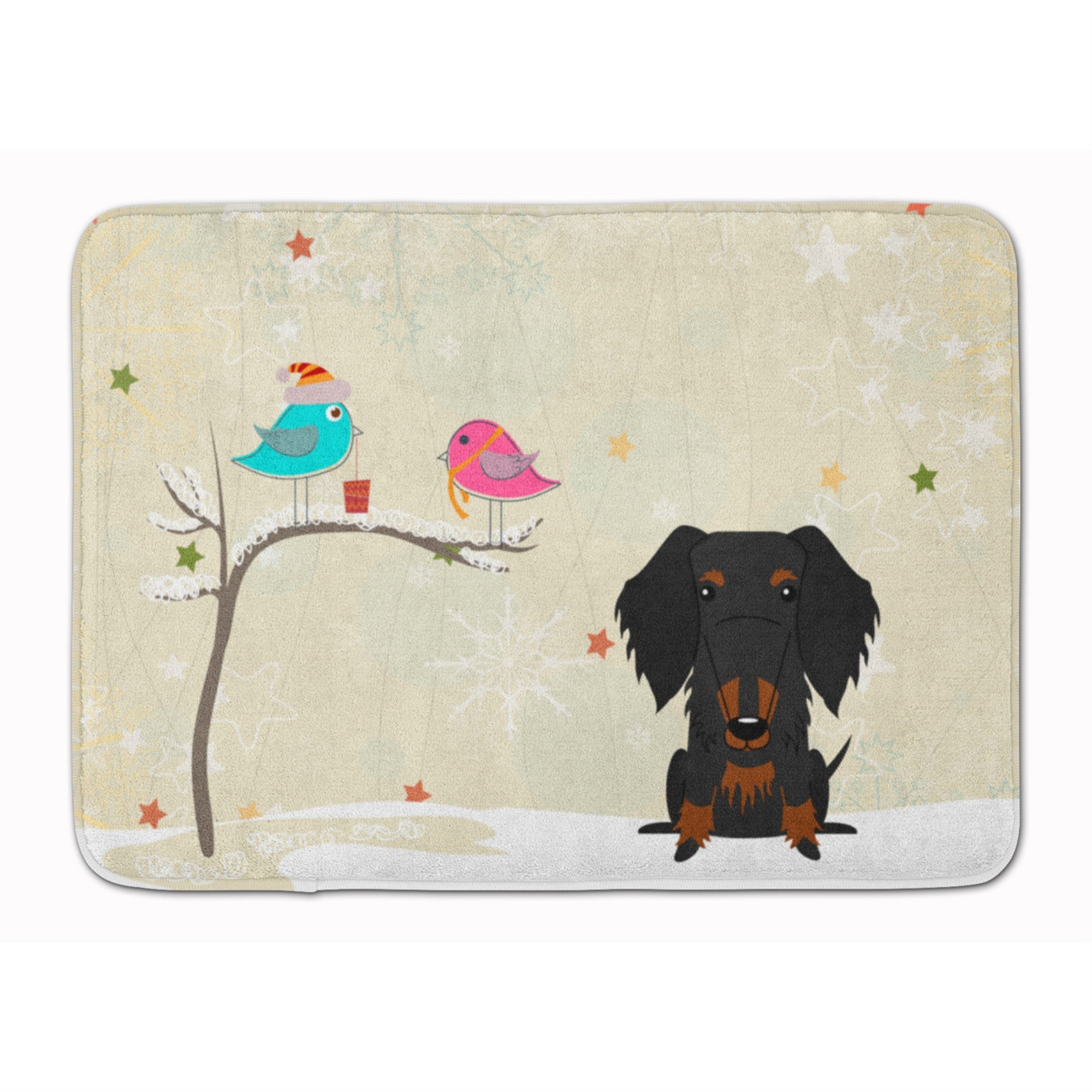 Caroline'S Treasures Christmas Wire Hair Dachshund Black Tan Floor Mat, 19 X 27, Multicolor