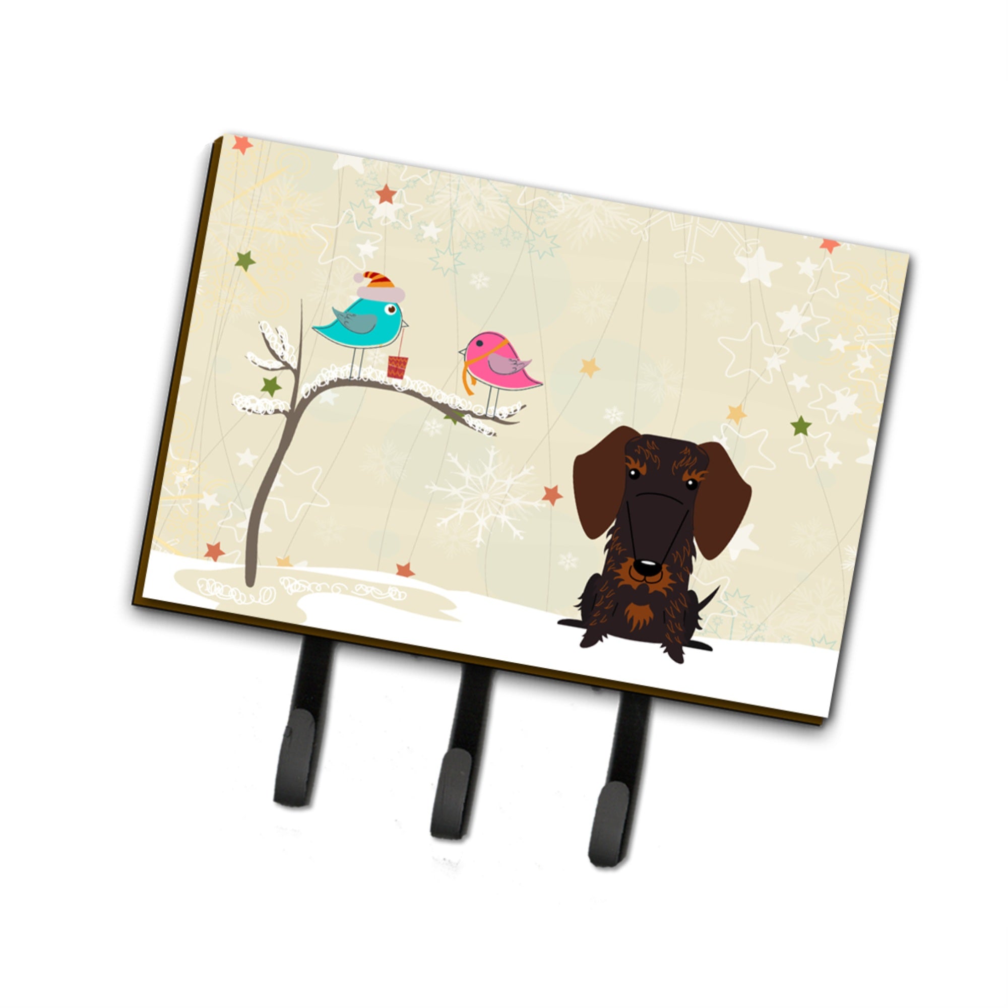 Caroline'S Treasures Christmas Presents Friends Wire Haired Dachshund Chocolate Leash Or Key Holder Bb2601Th68, Triple