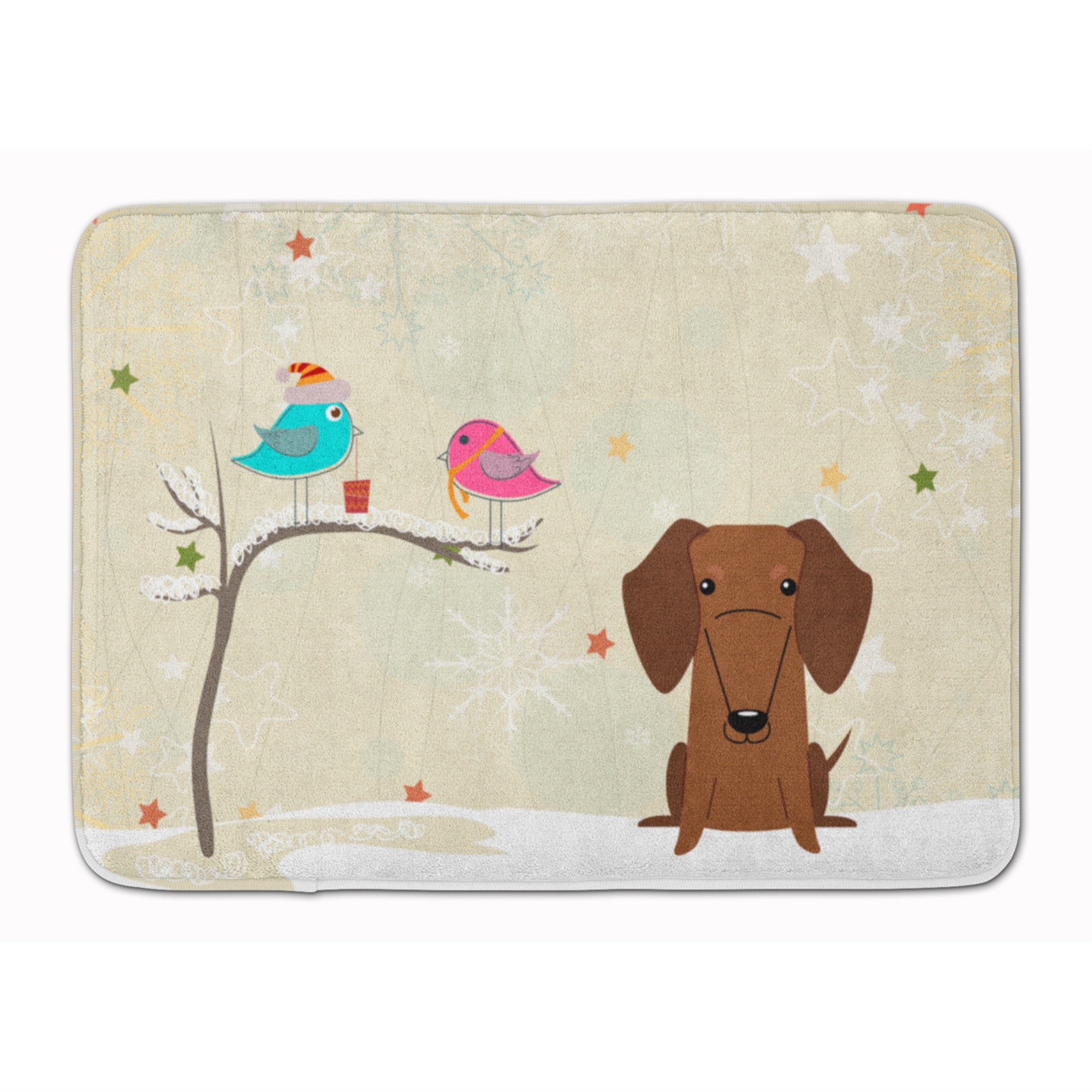 Caroline'S Treasures Christmas Presents Dachshund Red Brown Floor Mat, 19 X 27, Multicolor
