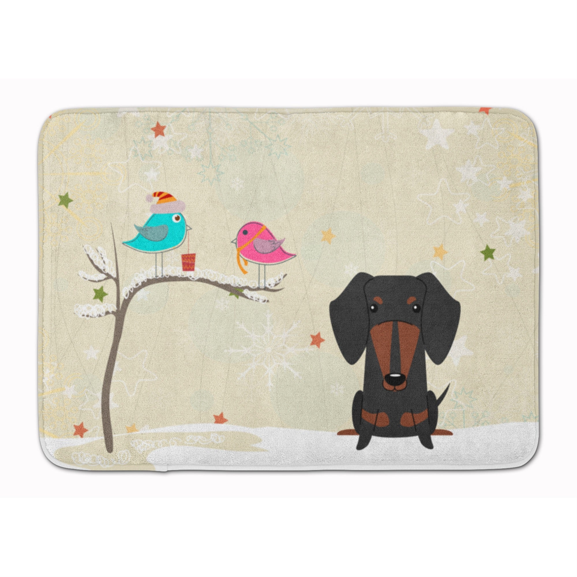 Caroline'S Treasures Christmas Presents Dachshund Black Tan Floor Mat, 19 X 27, Multicolor