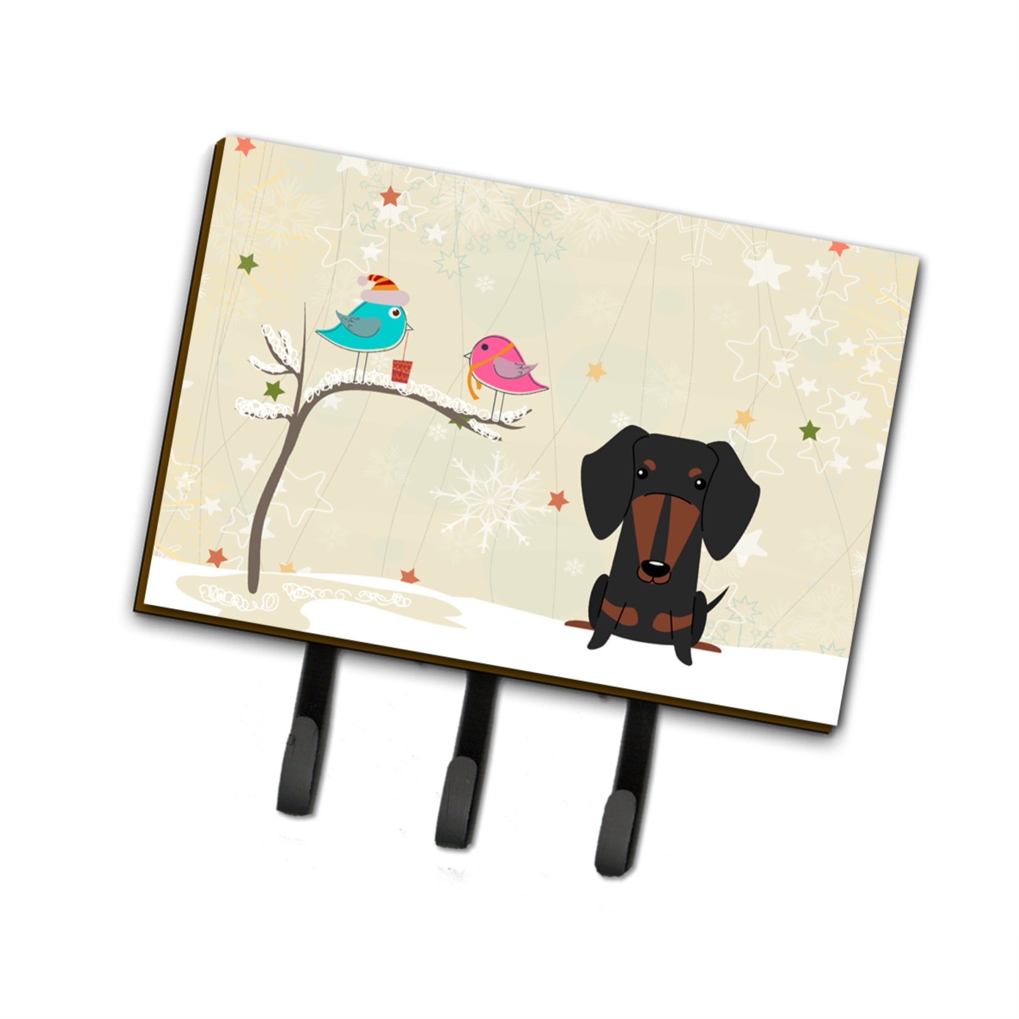 Caroline'S Treasures Christmas Presents Friends Dachshund Black Tan Leash Or Key Holder Bb2604Th68, Triple