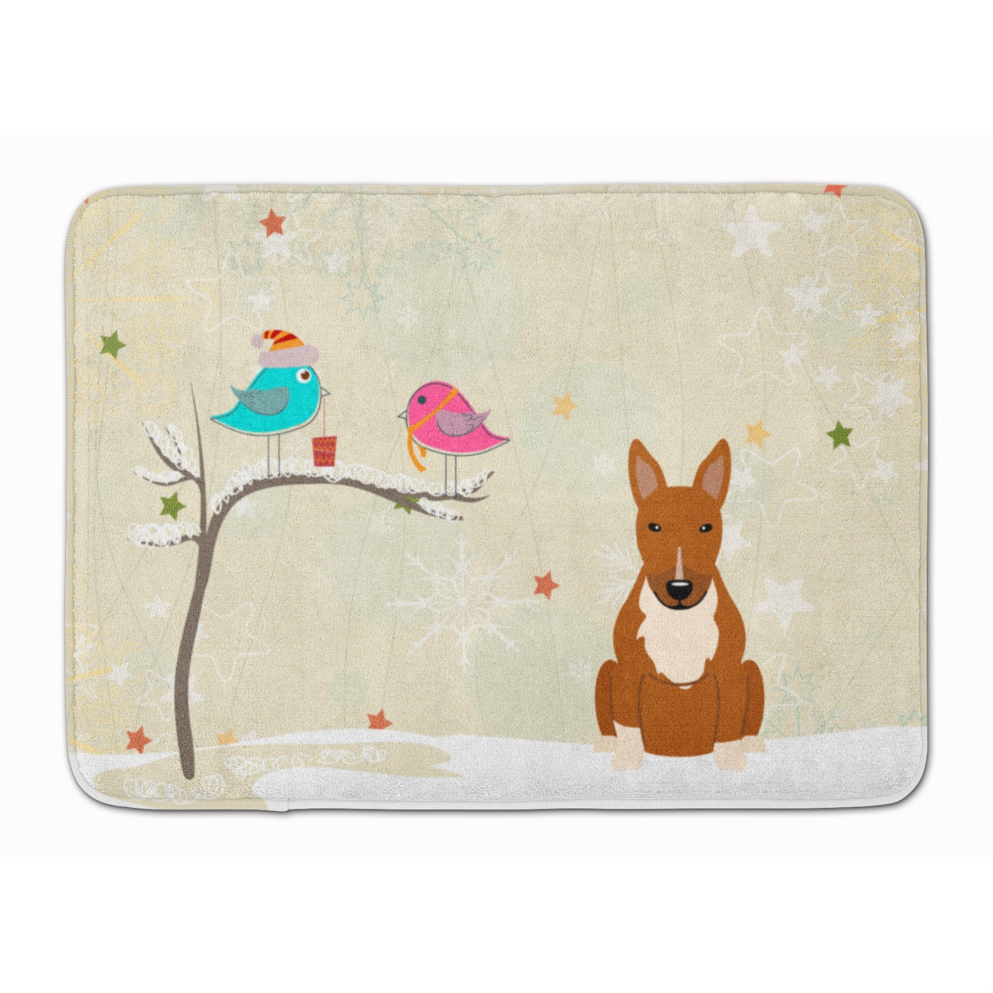 Caroline'S Treasures Christmas Presents Bull Terrier Red Floor Mat, 19 X 27, Multicolor